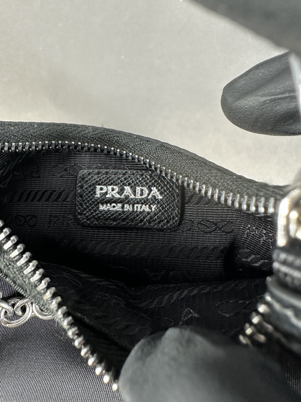 Prada Re-Edition 2005 Re-Nylon Shoulder Bag Black with Chain Strap