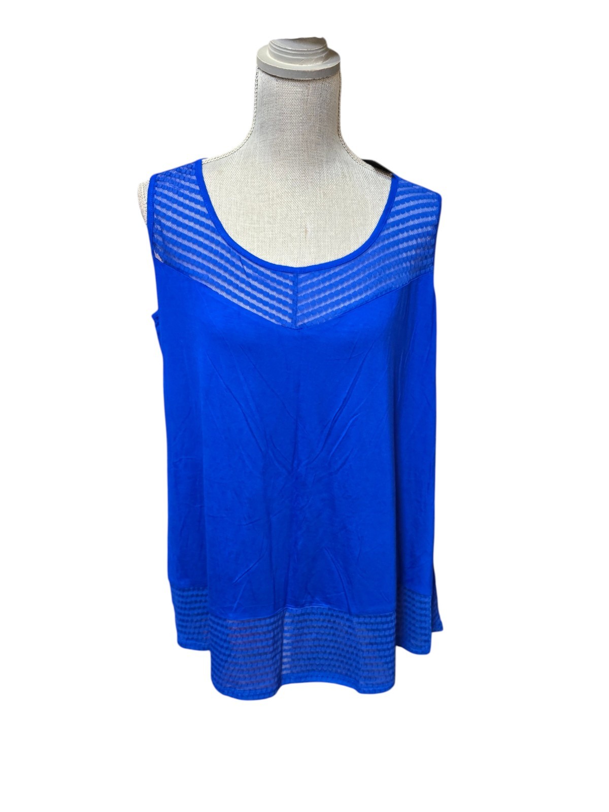 CABLE & GAUGE Women’s Angelfish Blue (Royal) Tank Top NWT 3X