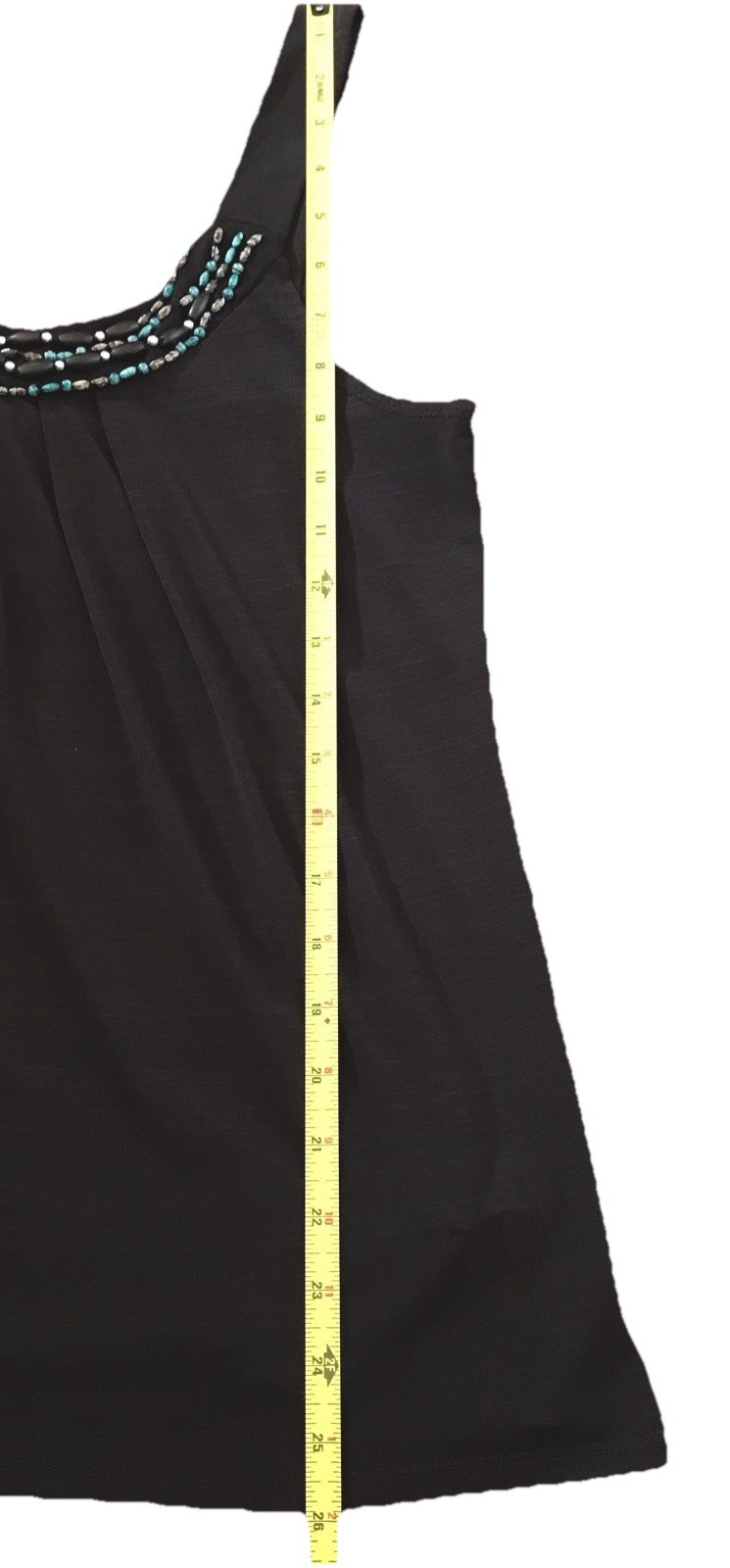 B. Wear Black Pleated Beaded Sleeveless Tank Top Blouse Woman’s Size L