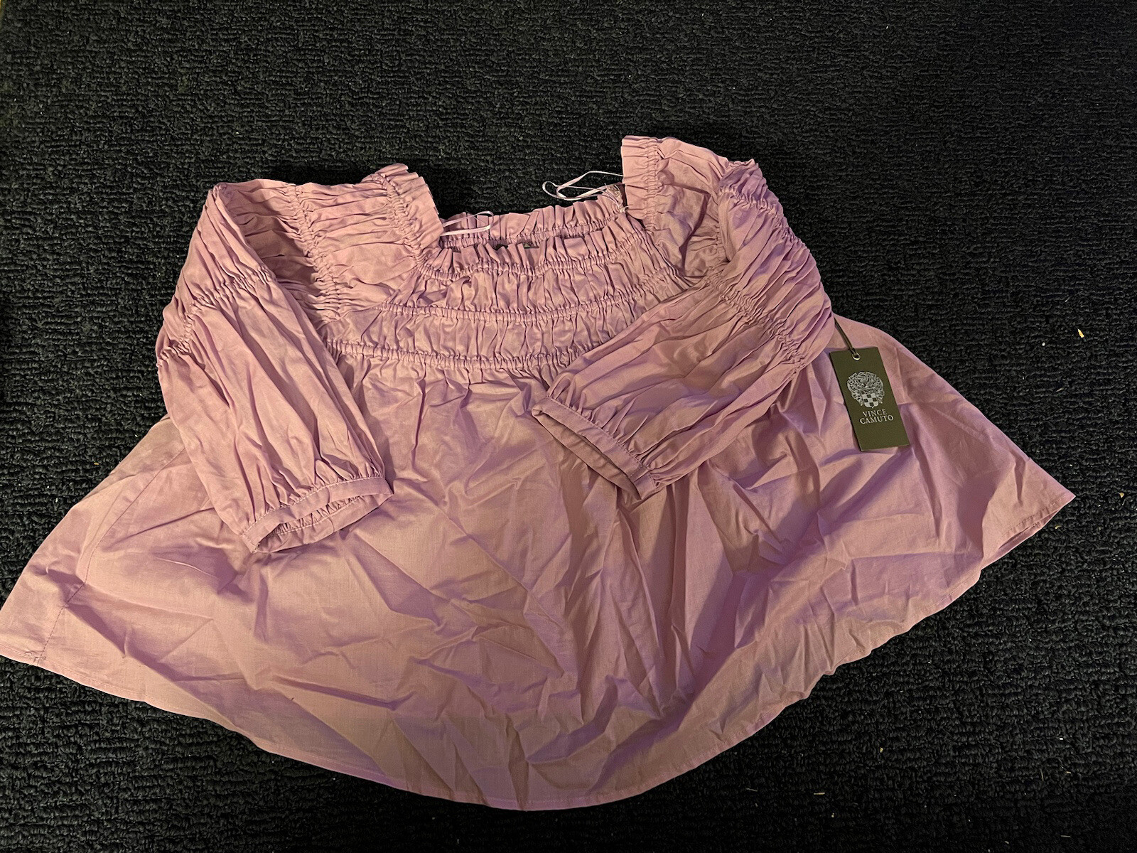 Vince Camuto Tiered Off-the-Shoulder Top, Iris, Small, New $88