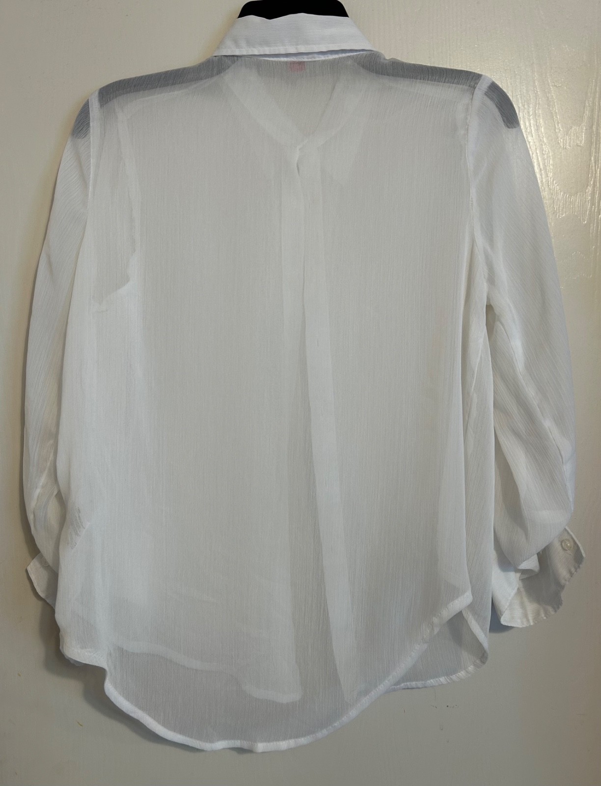 l.e.i. medium sheer white blouse