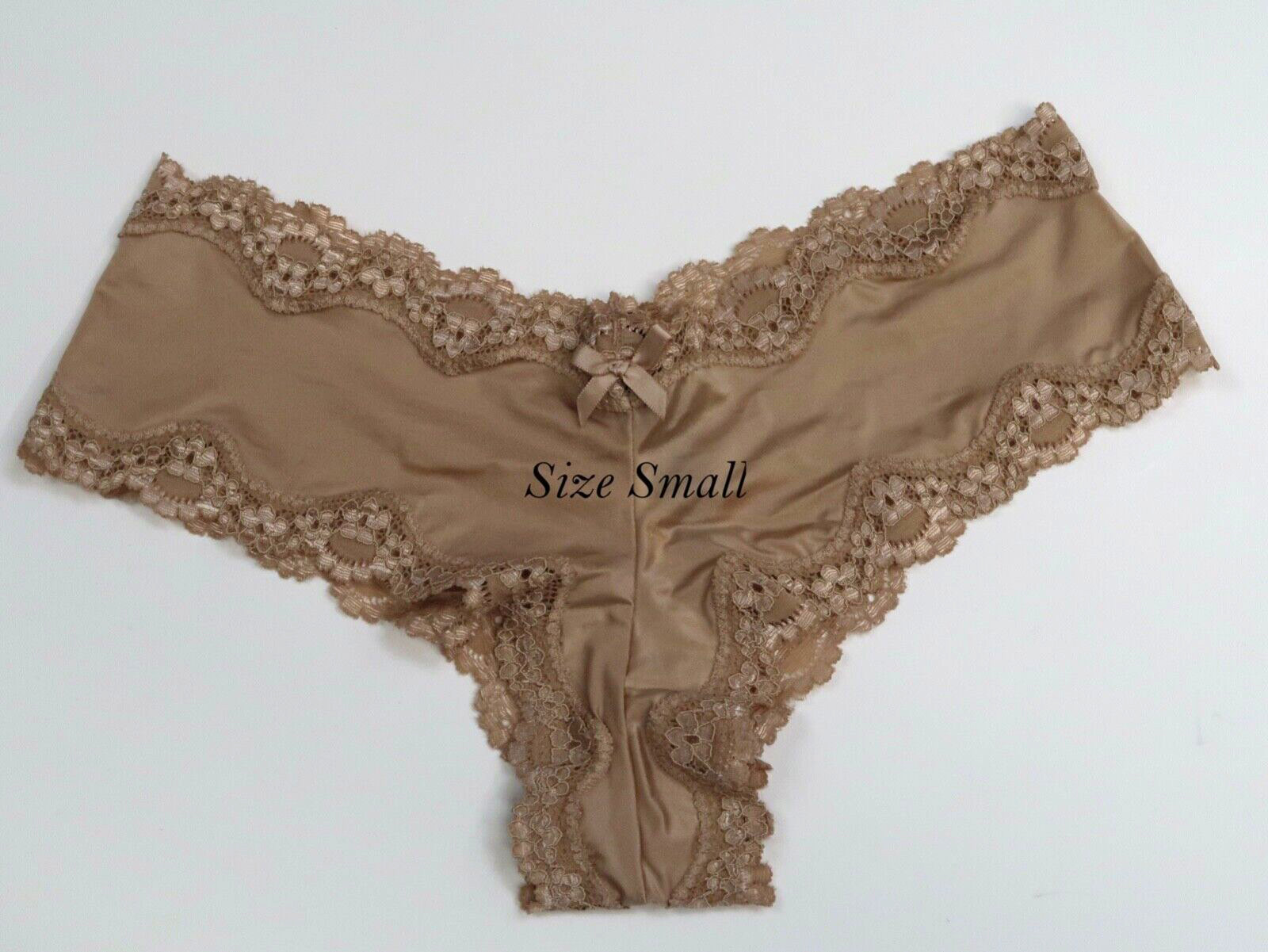 Victoria’s Secret Floral Lace Trim Cheeky Panty Soft Satin Size Small Brand New