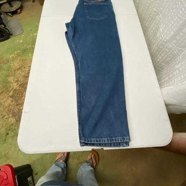 Wrangler Authentic Jeans Mens Blue Relaxed Fit Straight Leg Denim 38×30