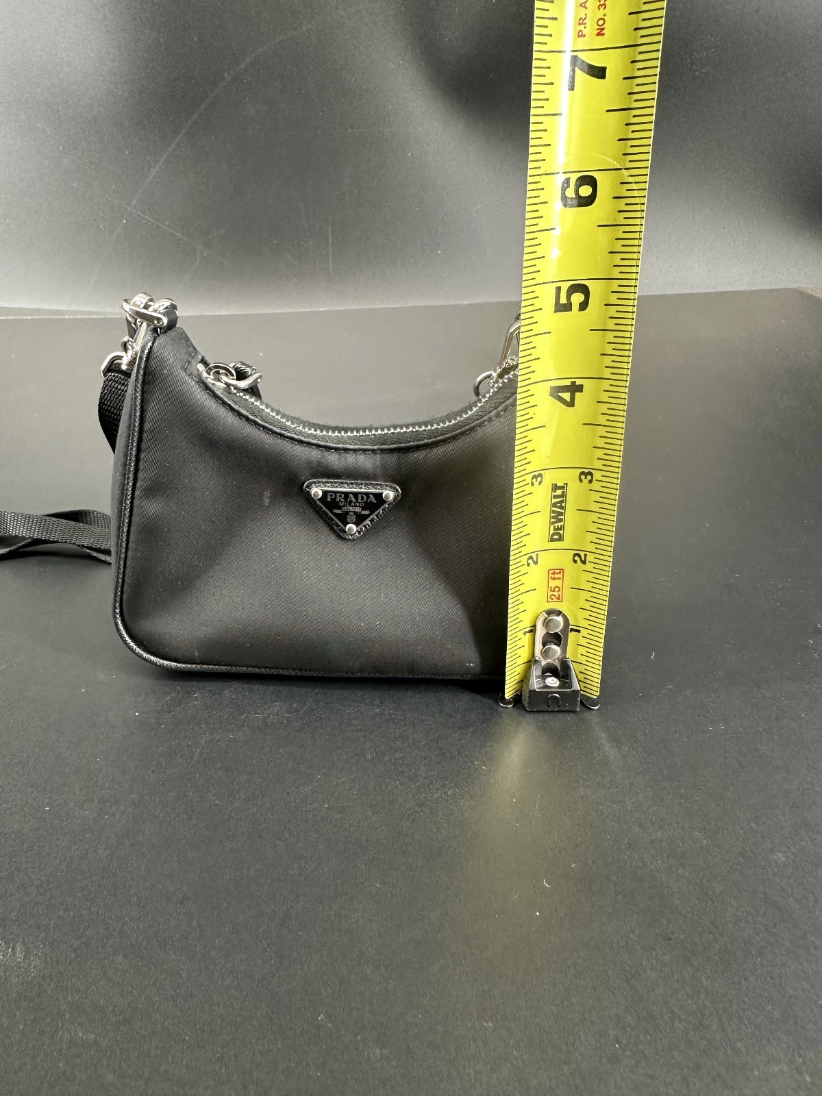 Prada Re-Edition 2005 Re-Nylon Shoulder Bag Black with Chain Strap