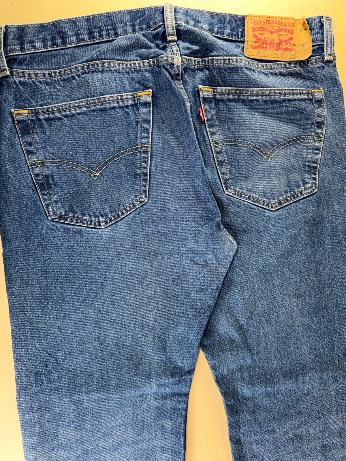 Levi’s 501 Original Fit Button Fly Jeans Men’s W36 L32 Blue Straight Leg