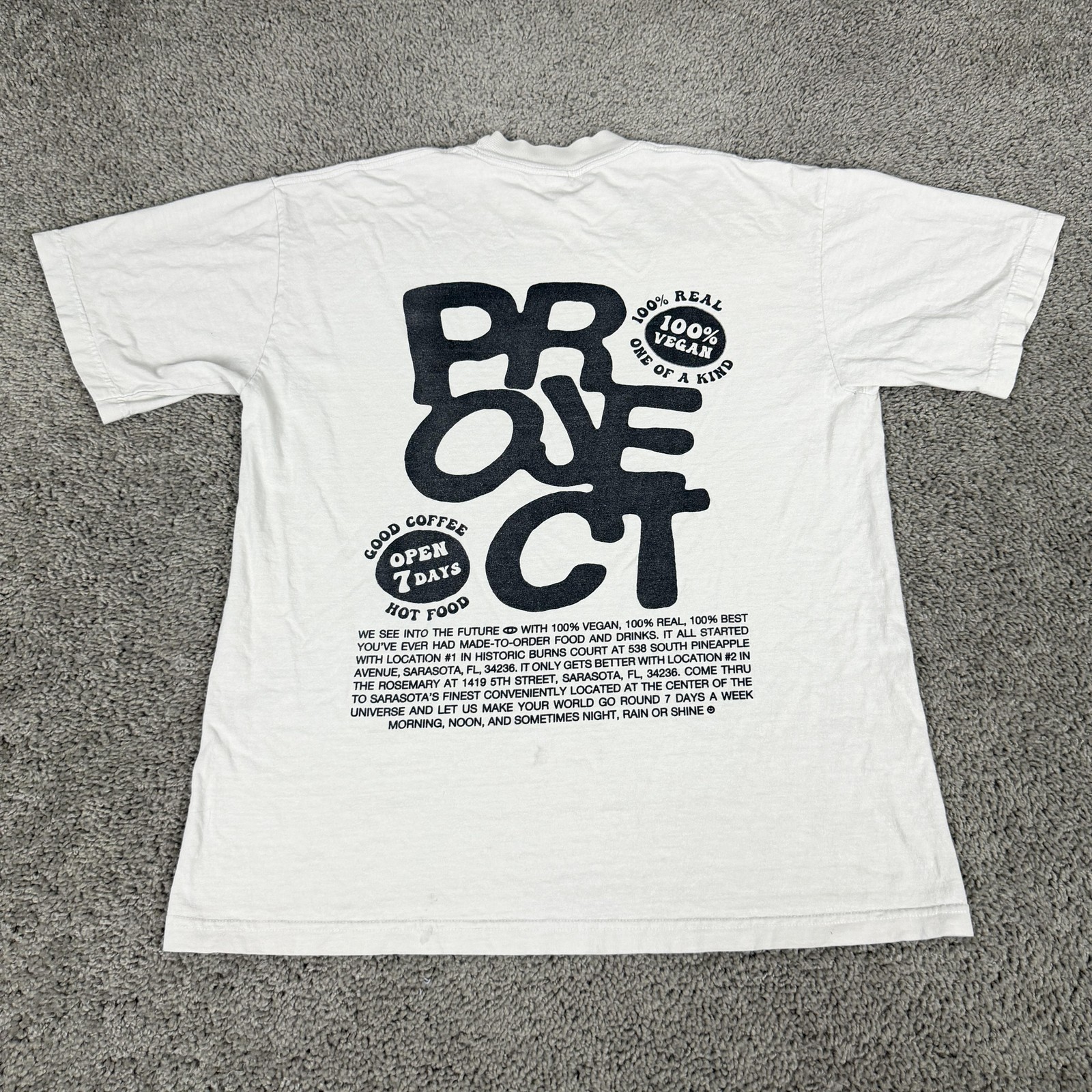Los Angeles Apparel Shirt Mens Medium White Project Sarasota Vegan Graphic Tee
