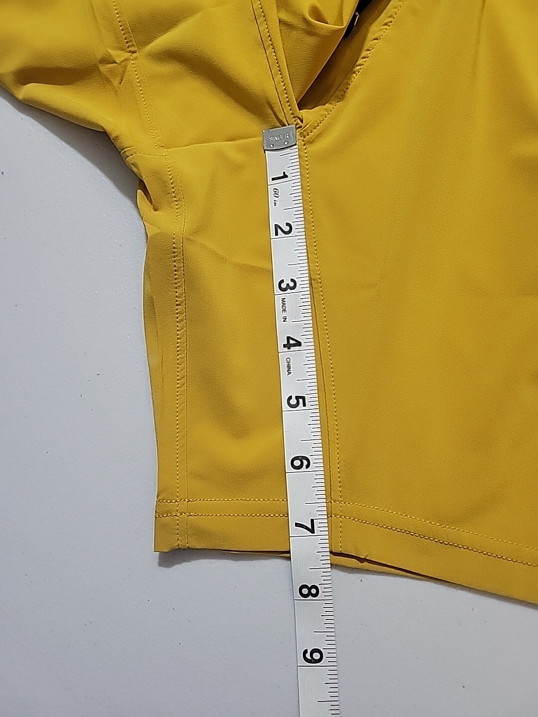 BONOBOS Mustard Yellow Poly Blend Drawstring Shorts 7.5″ Inseam Sz L New No Tags