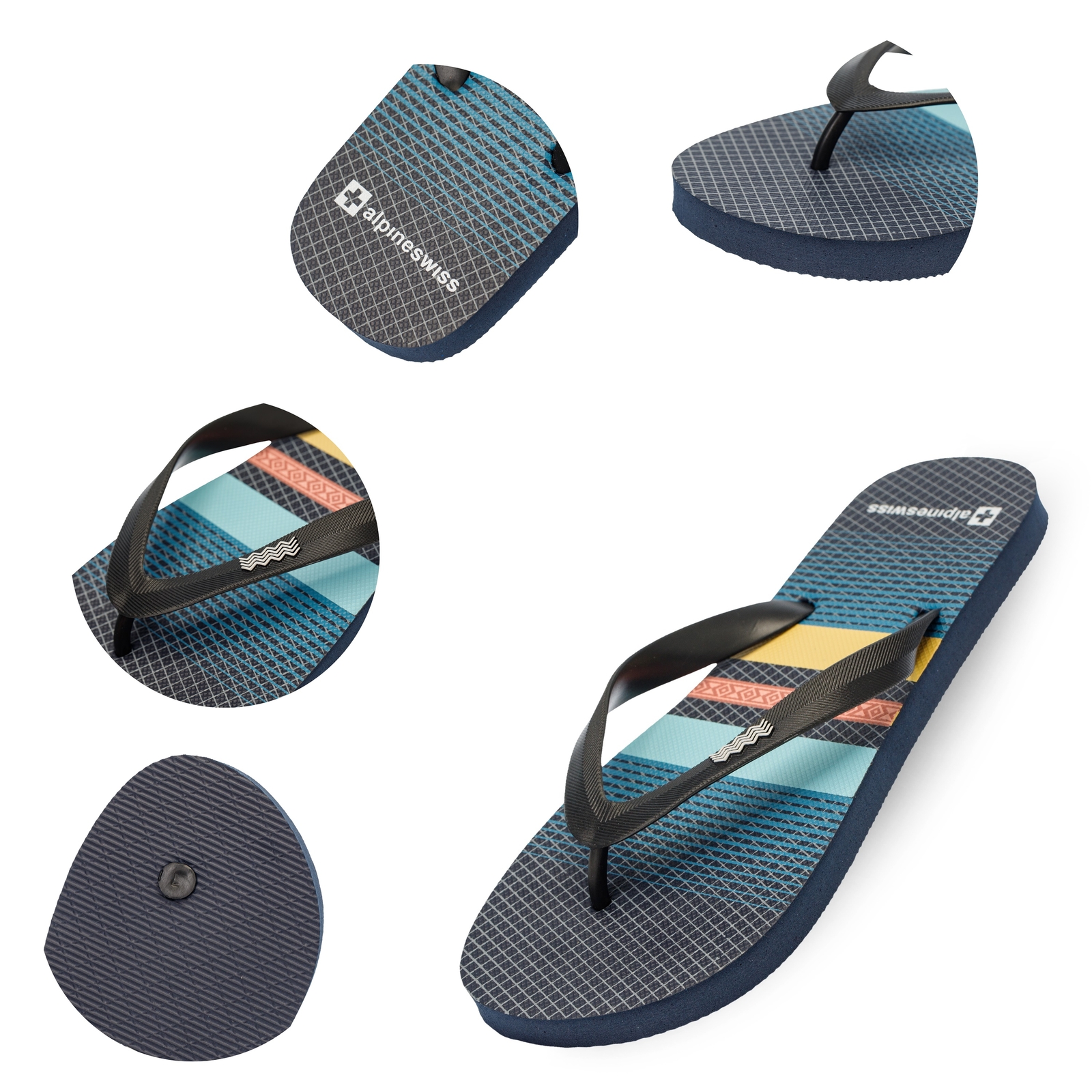 Alpine Swiss Men’s Flip Flops | Ultra-light Thin EVA foam Sandals for Beach