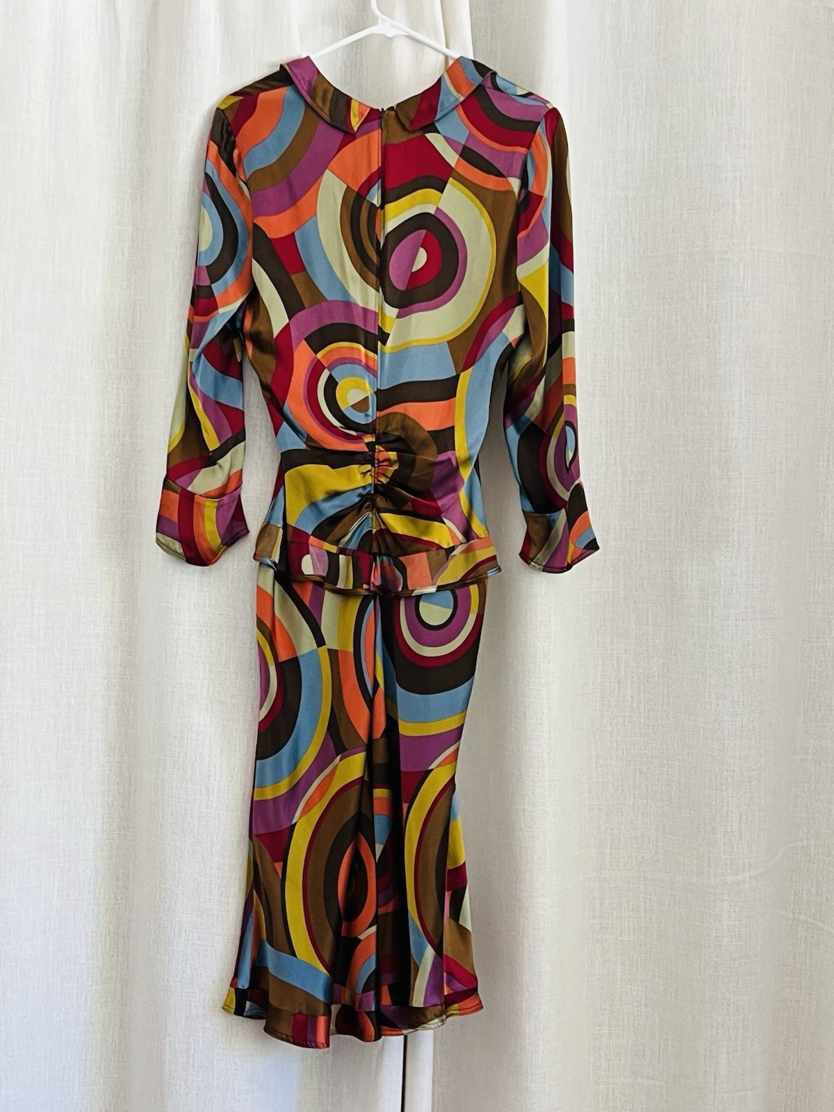 ETRO Milano Italy Silk Dress 46 Geometric Party Cocktail Wedding Guest Luxury