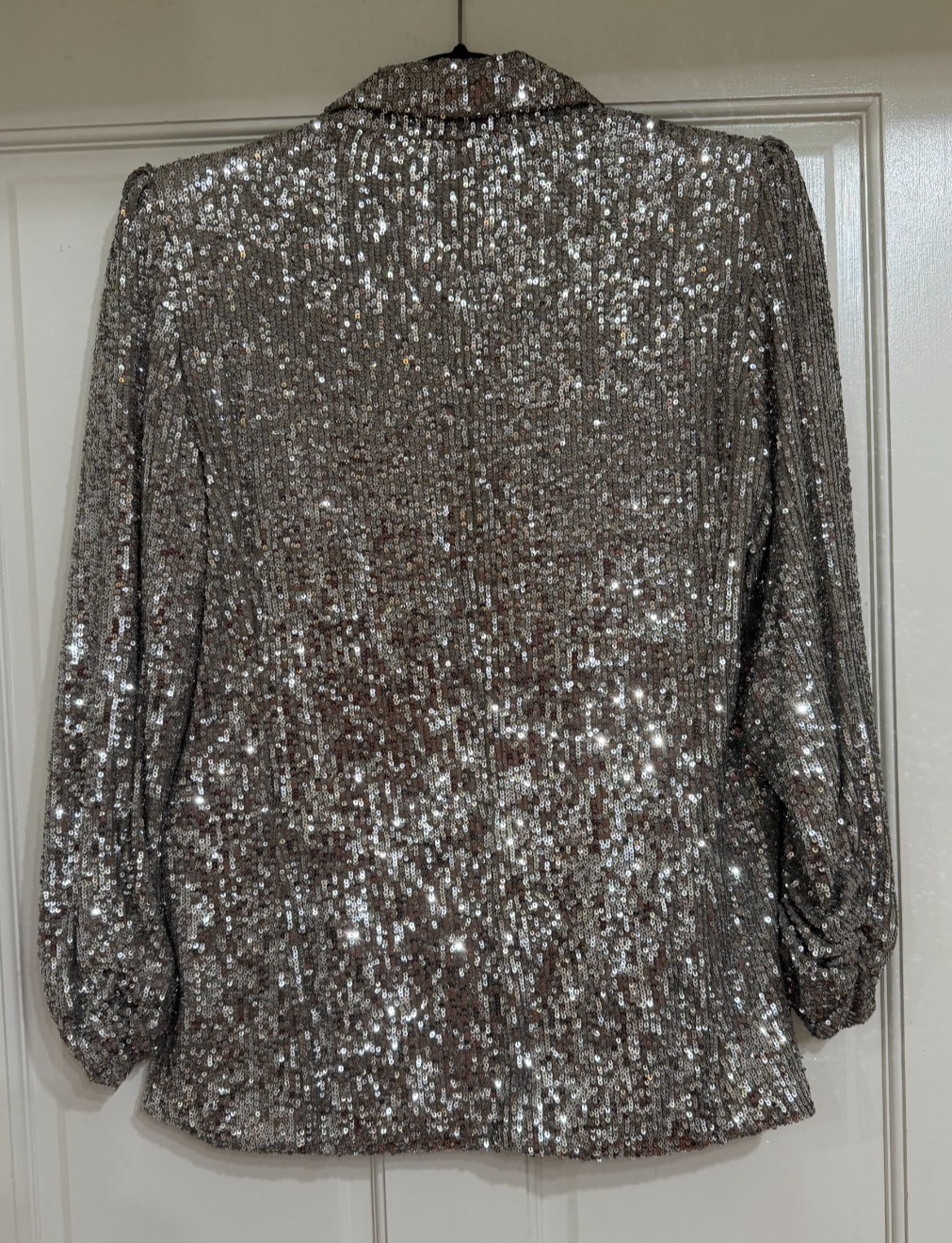 SALE New w Tags $348 Generation Love Silver all over Sequin Jacket sz M