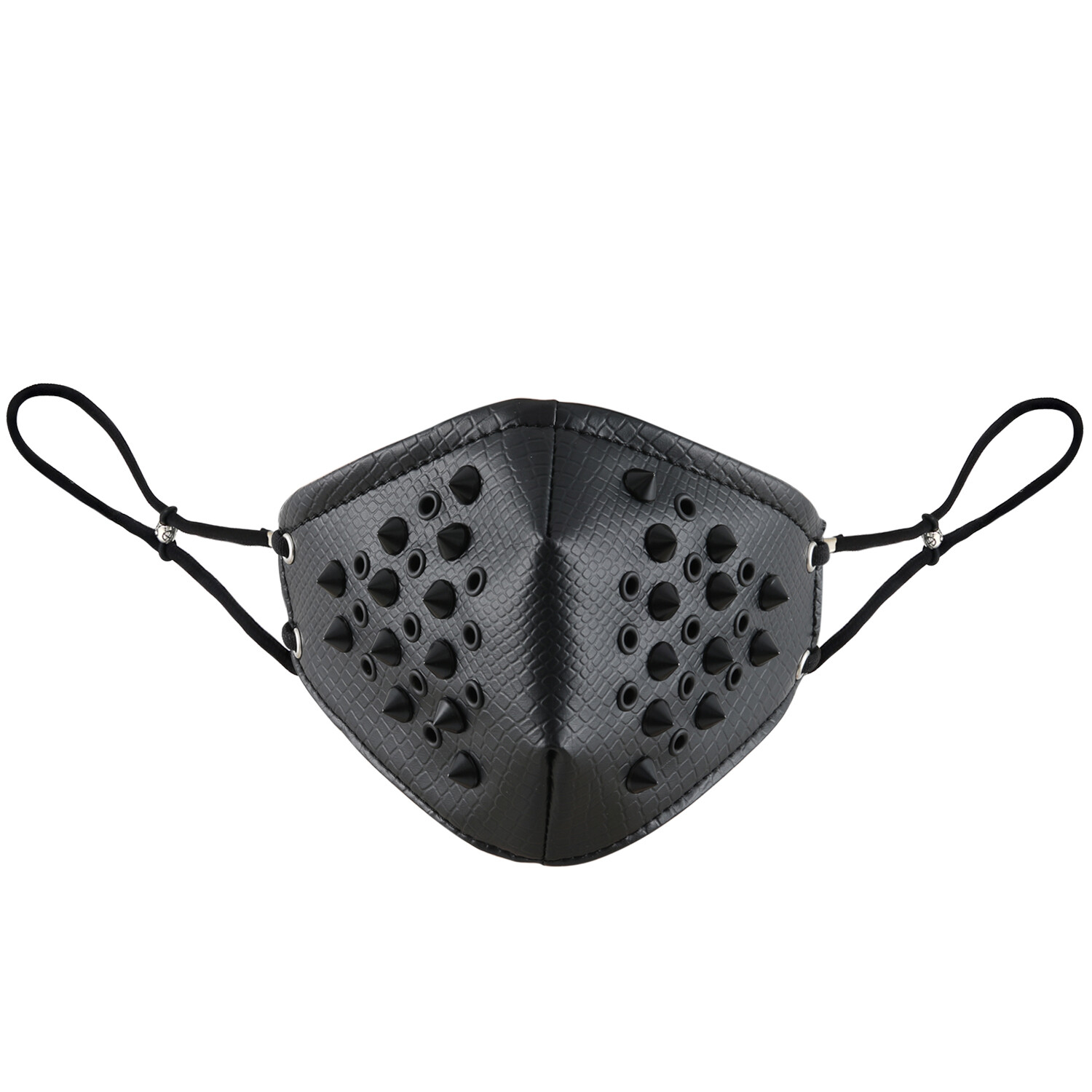 Men’s Punk Leather Rivet Half Face Mouth Mask Outdoors Motorcycle Biker Cosplay