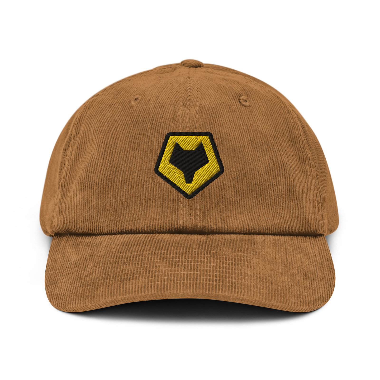 Wolves Minimalist Design Embroidered Corduroy Hat Soccer Football Cap