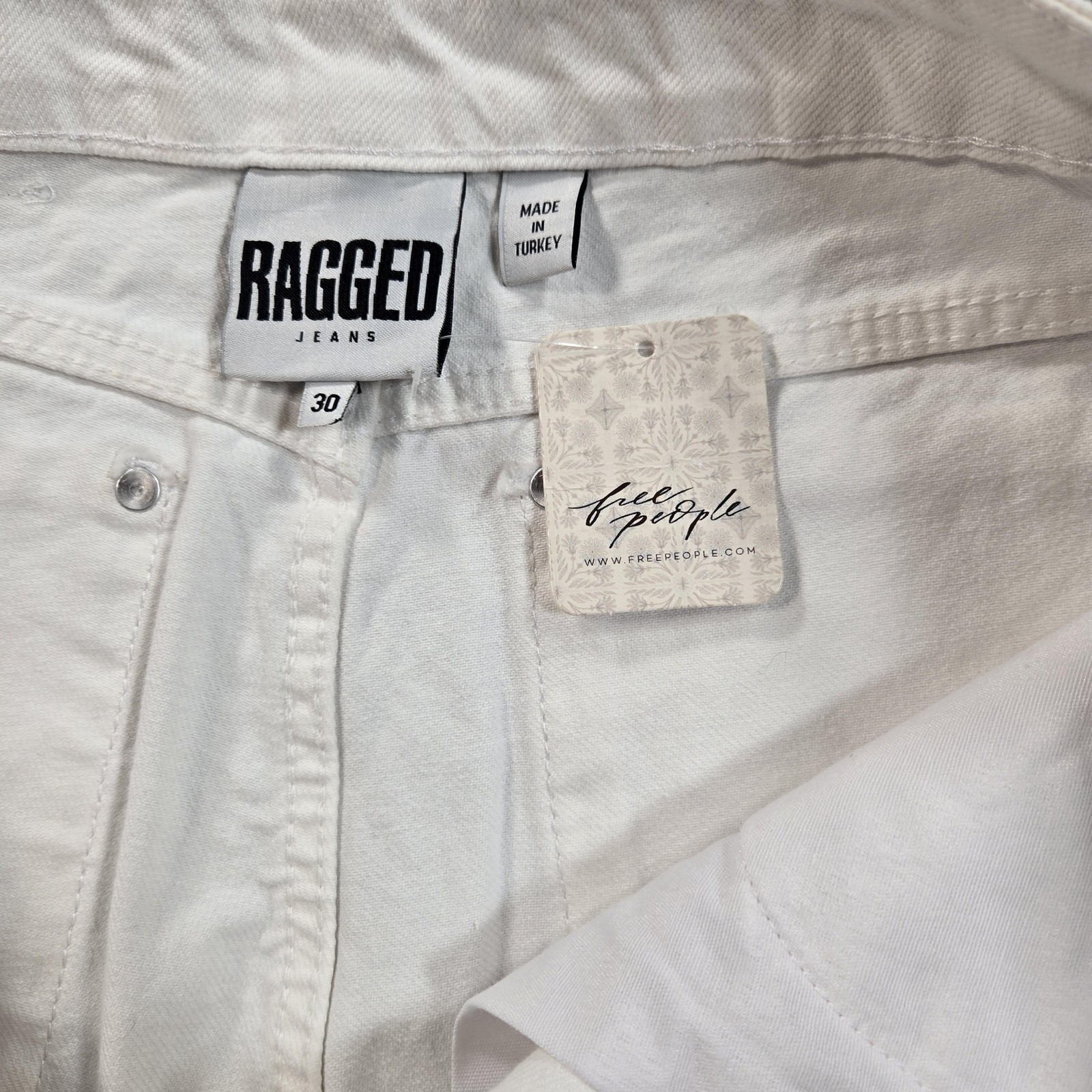 Ragged Jeans Jeans Womens 30 White High Rise Wide Leg Denim Pants Relaxed Fit