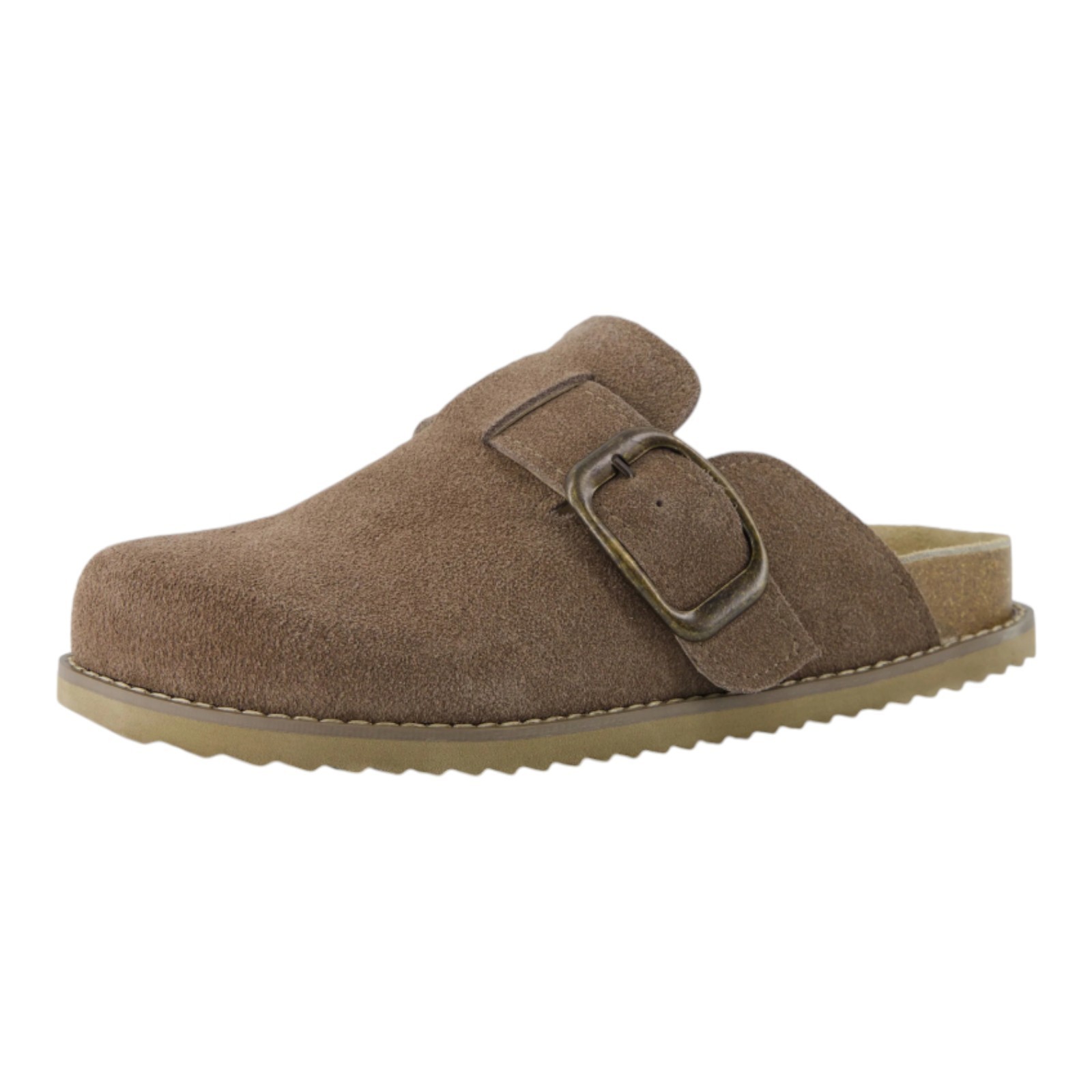 Women’s Suede Clogs Adjustable Buckle Slip on Footbed Home Clog Slippers