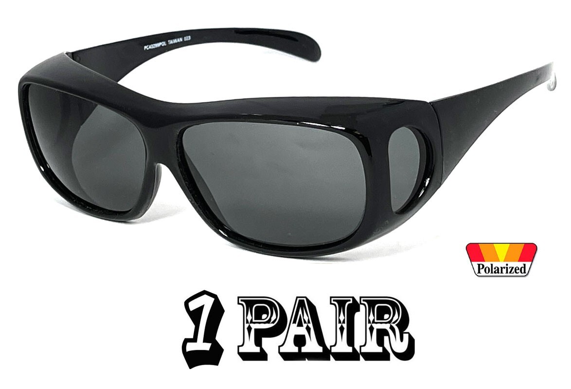 Large Fit Over Most Rx Glasses Sunglasses Polarized Lens Cover Wrap Around 65mm