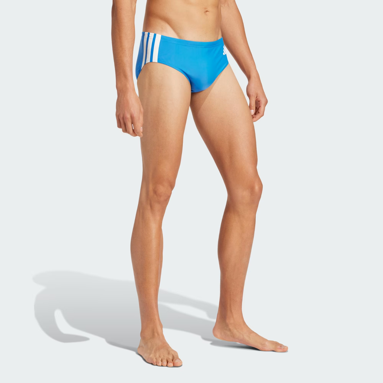 adidas men Royal blue striped Swim Brief swimwear Size 30 32 34 36