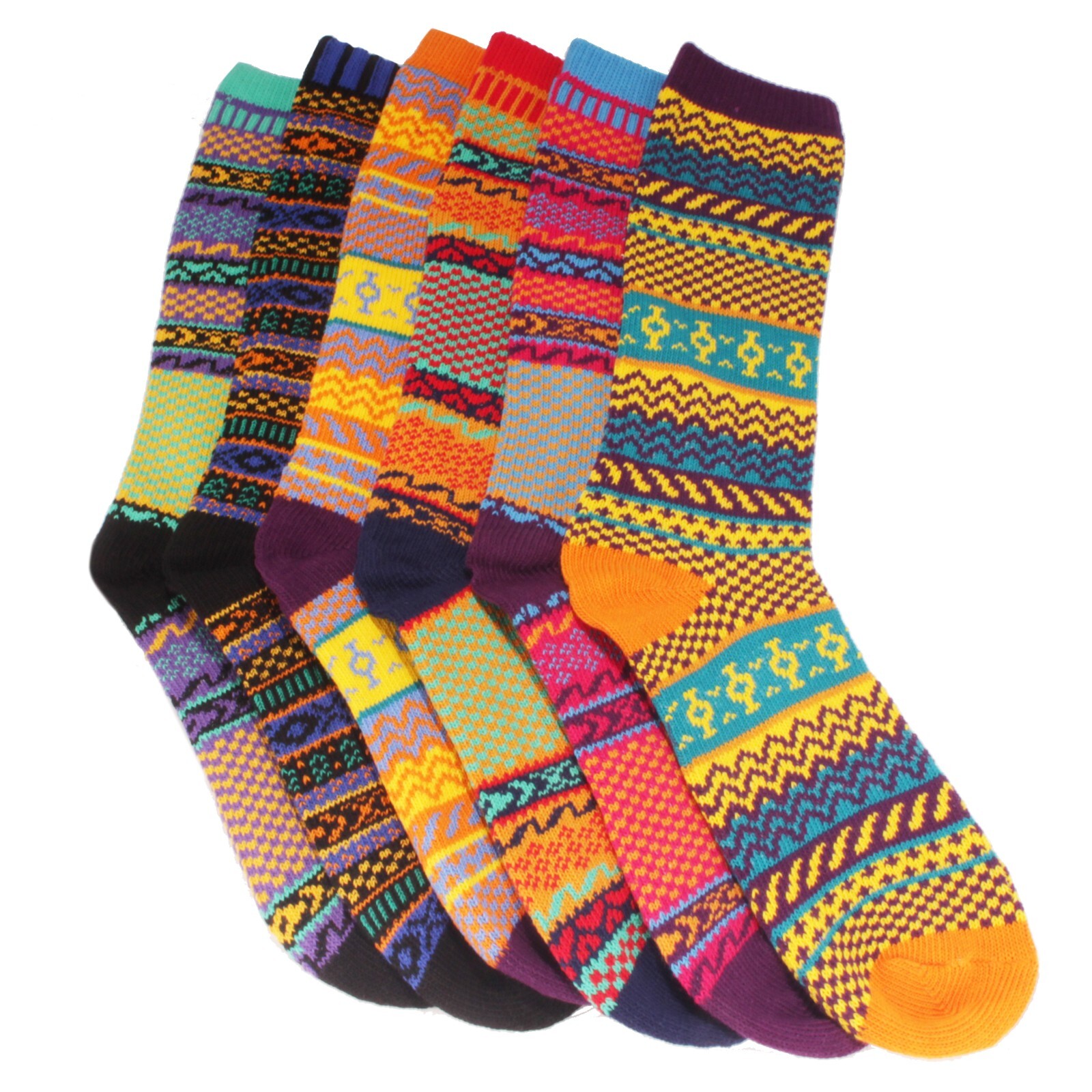 BambooMN Men’s Colorful Patterned Socks – Long Over The Calf Stylish Cotton