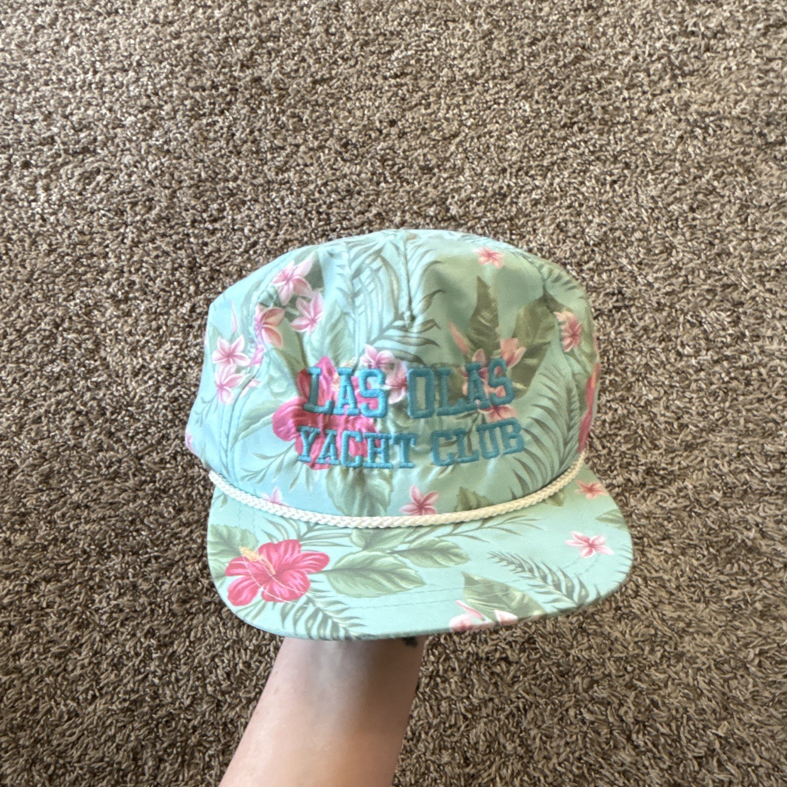 Imperial Adjustable Tropical Floral Baseball Cap Hat Unisex One Size Green