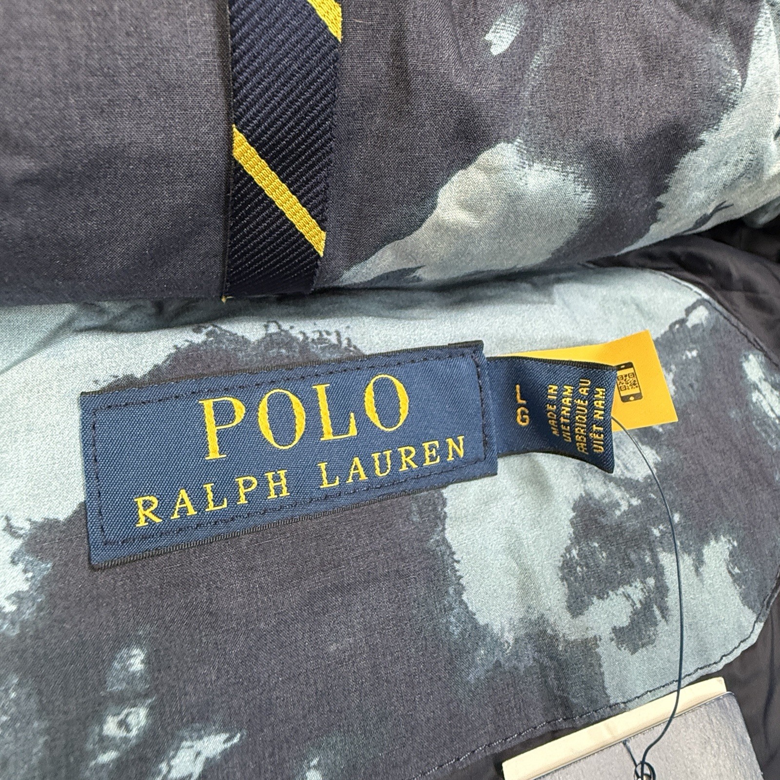 Polo Ralph Lauren Mens Convertible Tie-Dye Down Jacket Vest Hood Blue LARGE NEW