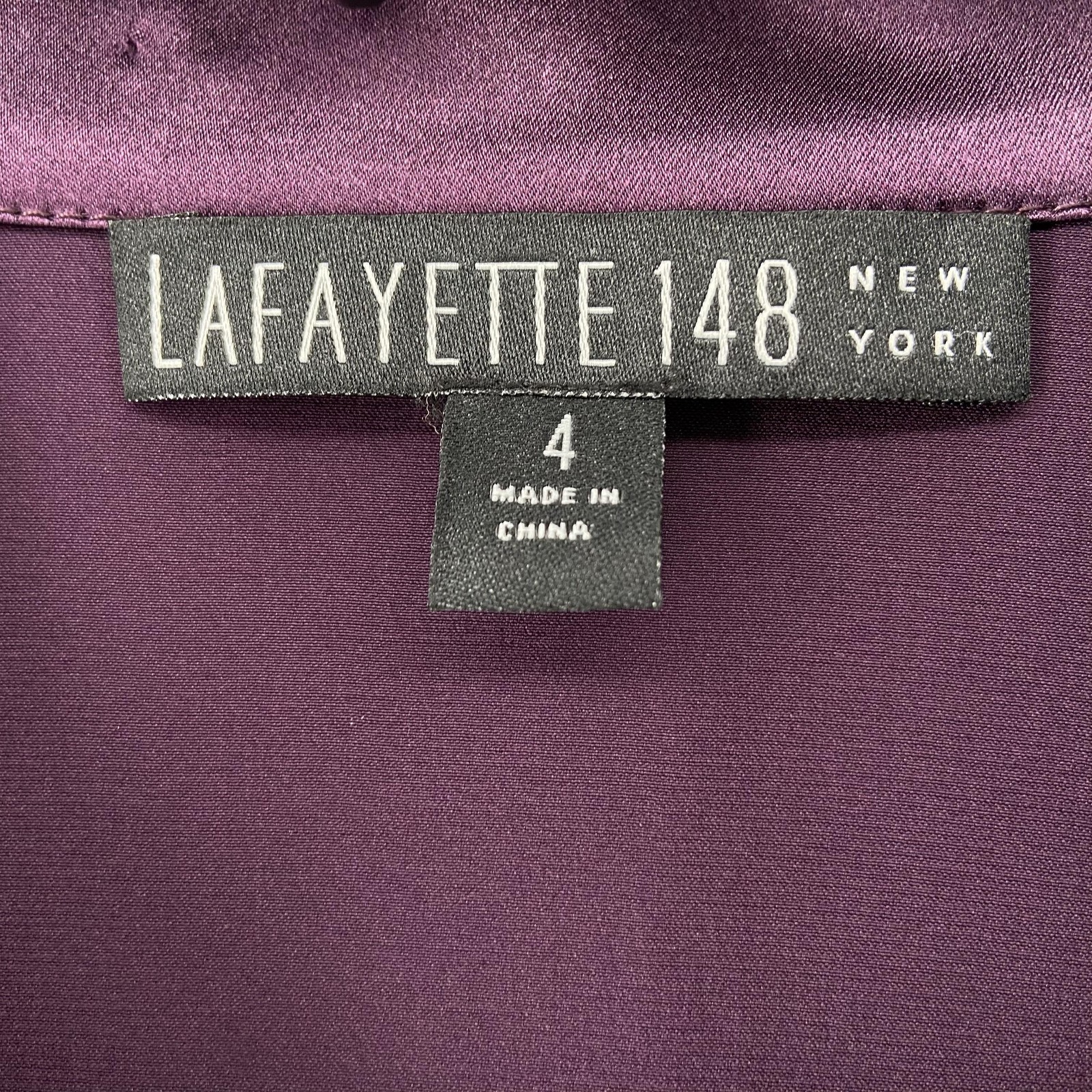 Lafayette 148 Blouse Womens 4 Purple Silk Ruffle Royal Whimsigoth Fairy Office