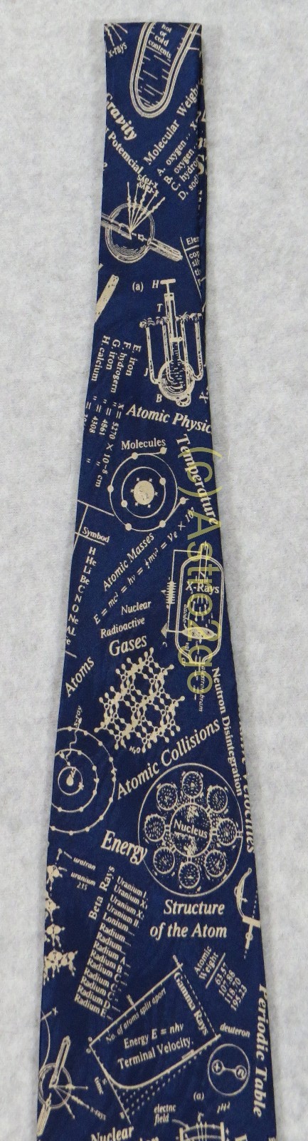 NUCLEAR PHYSICS ATOMIC RADIOACTIVE URANIUM Museum Artifacts Silk Necktie NEW!