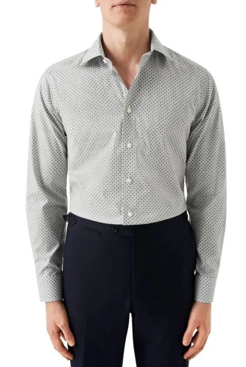 Eton Men’s Slim-Fit Medallion Button-up Shirt MSRP $295