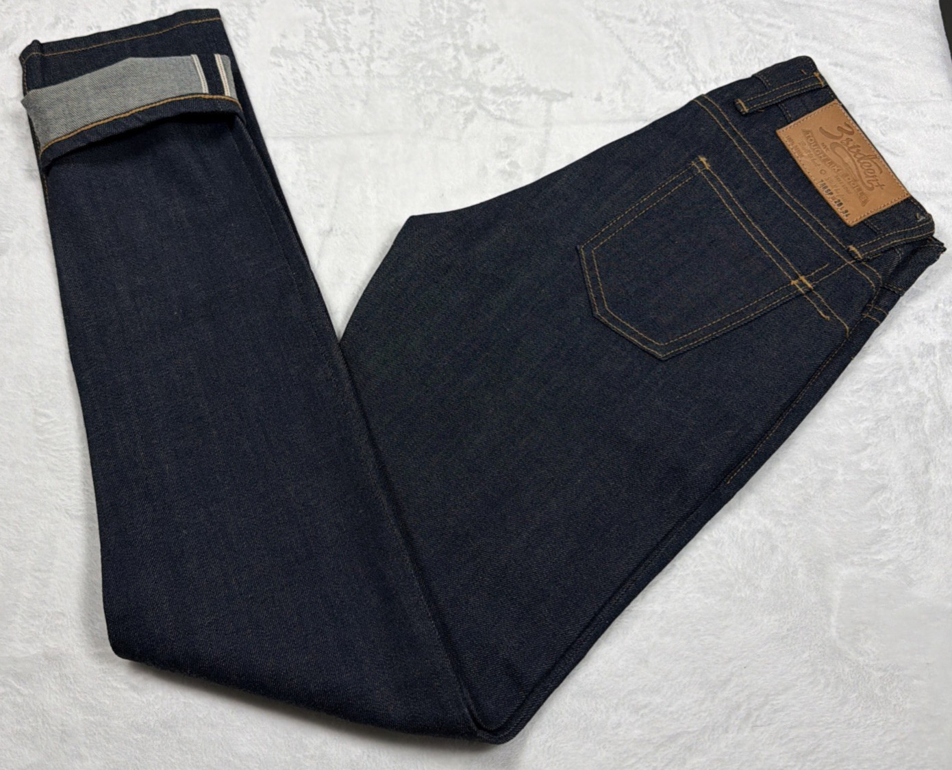 3Sixteen Womens Selvedge Jeans Indigo Skinny Straight Low Rise 26×29 Made in USA