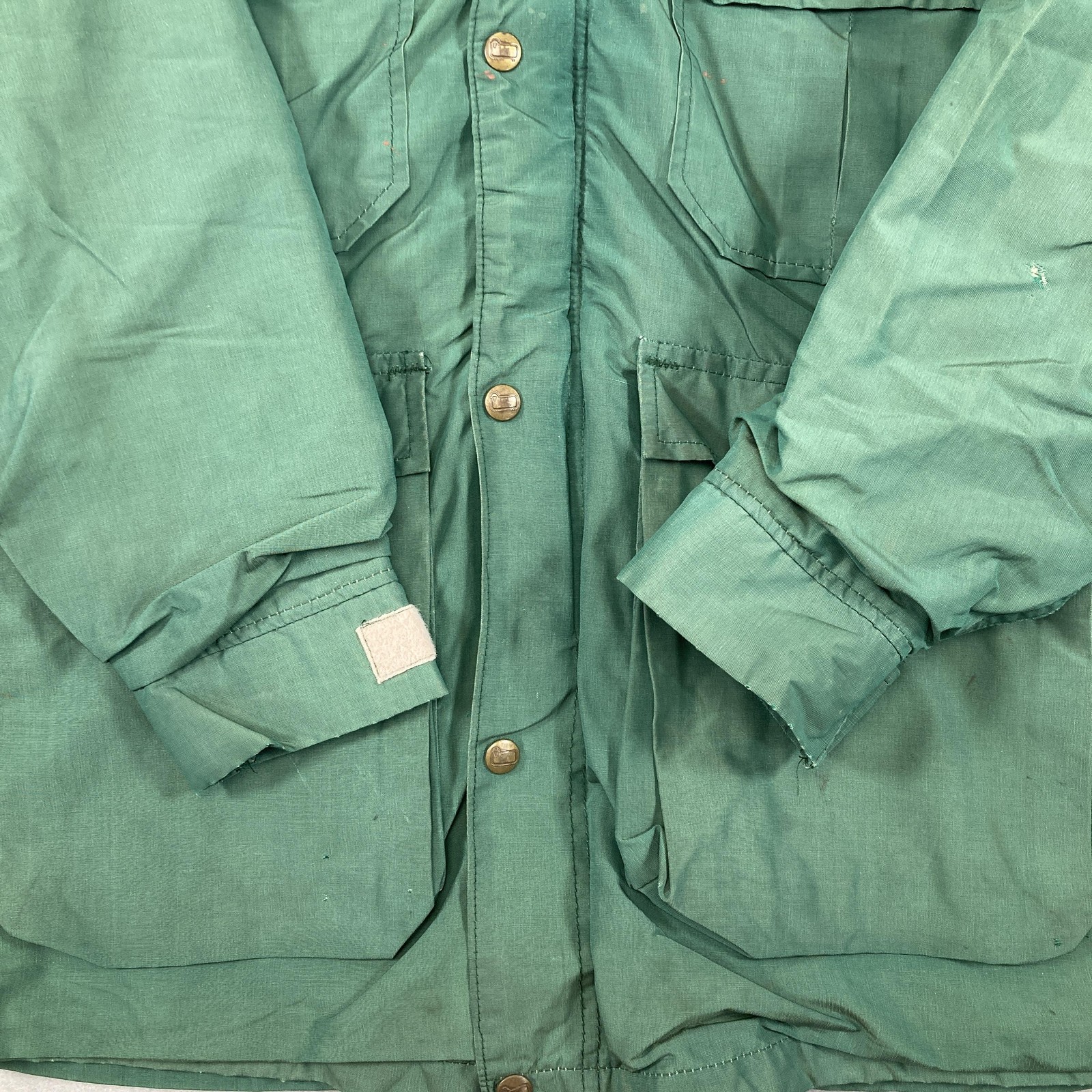 Vintage Woolrich Jacket Mens Large Green Hooded Hunting Parka Coat Plaid Lined