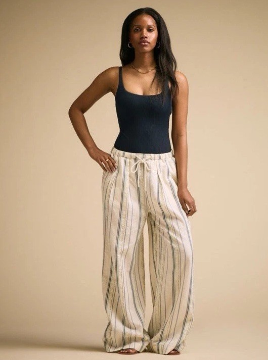 Calia women’s pleated wide leg swim cover up size small