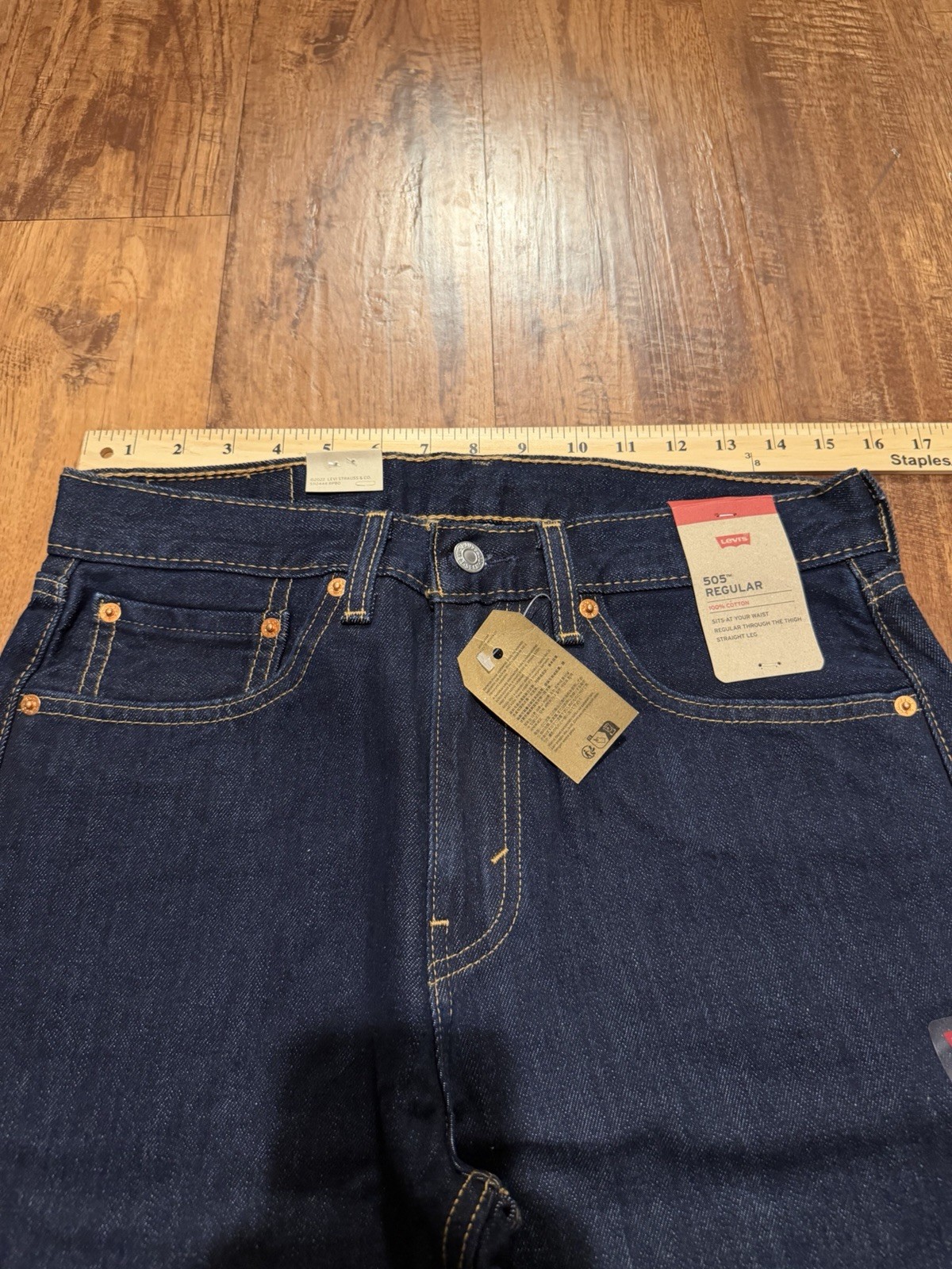 Levi’s Men’s Dark Wash 505 Blue Jeans Size 31×30 Regular Fit NWT (F658)