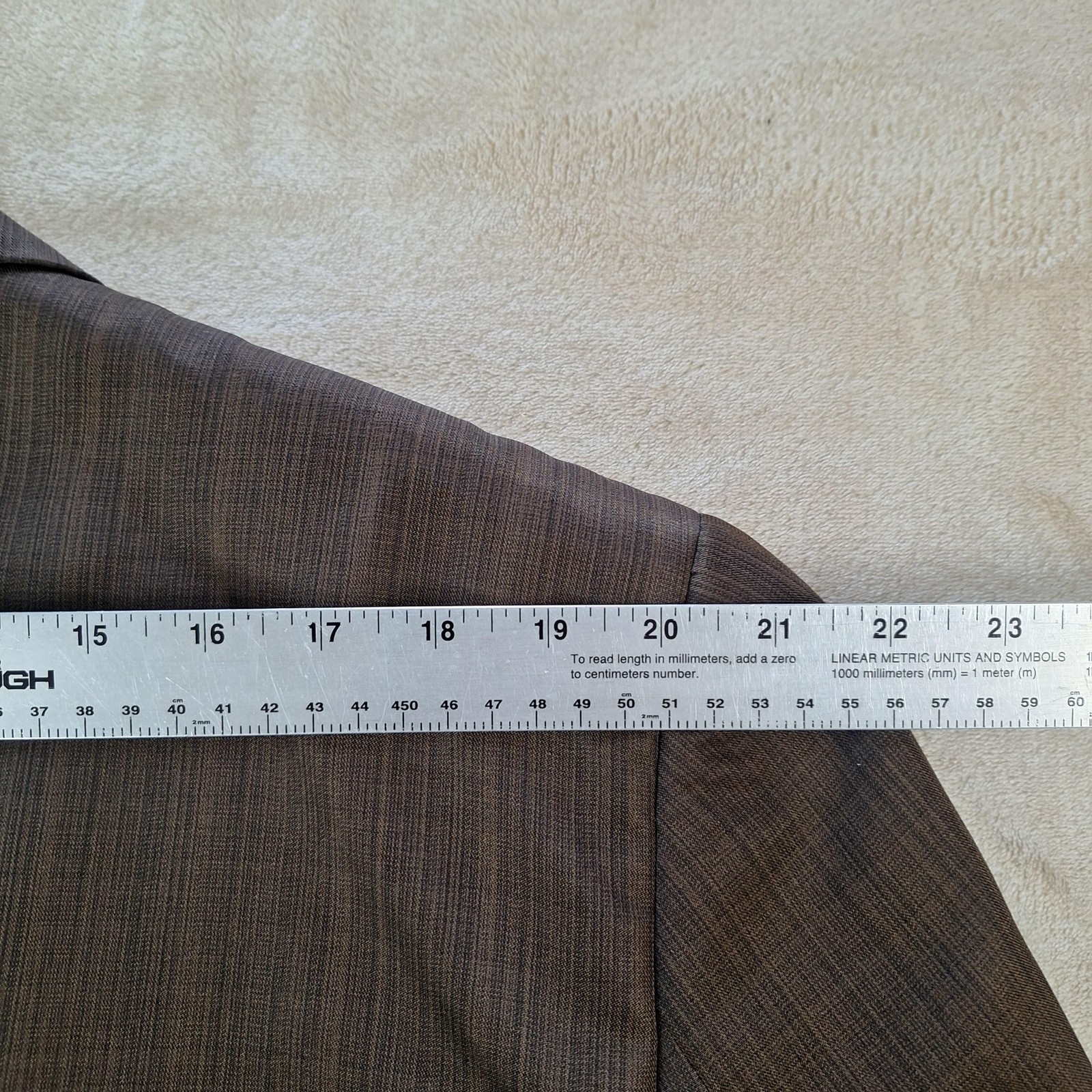Lineage Suit Jacket Mens 48 Extra Long Brown Stripe Double Vent 3 Button Formal
