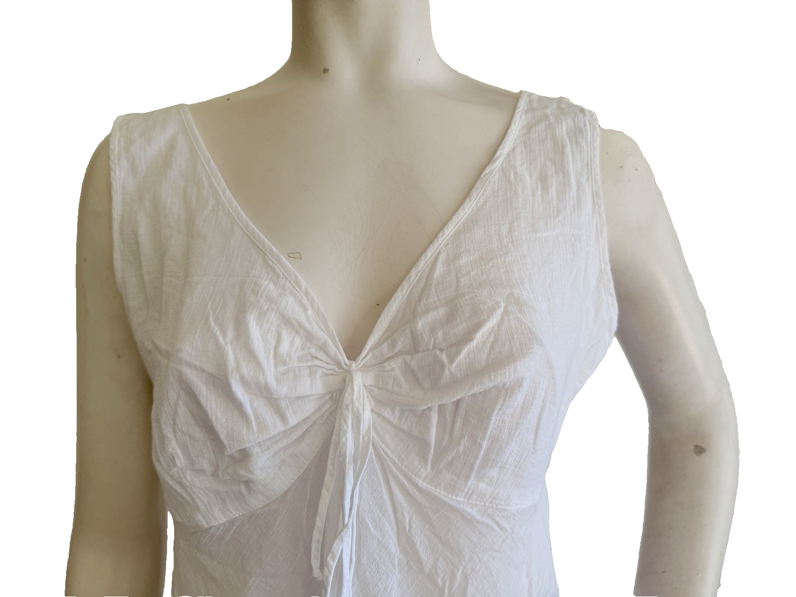 JAMS WORLD Voile Tank Top White 100% Cotton Hawaiian Aloha V-Neck NEW Size XL