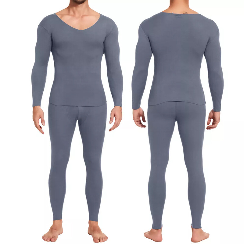 Mens Thermal Underwear Set Fleece Lined Soft Long Johns Base Layer Top & Bottom