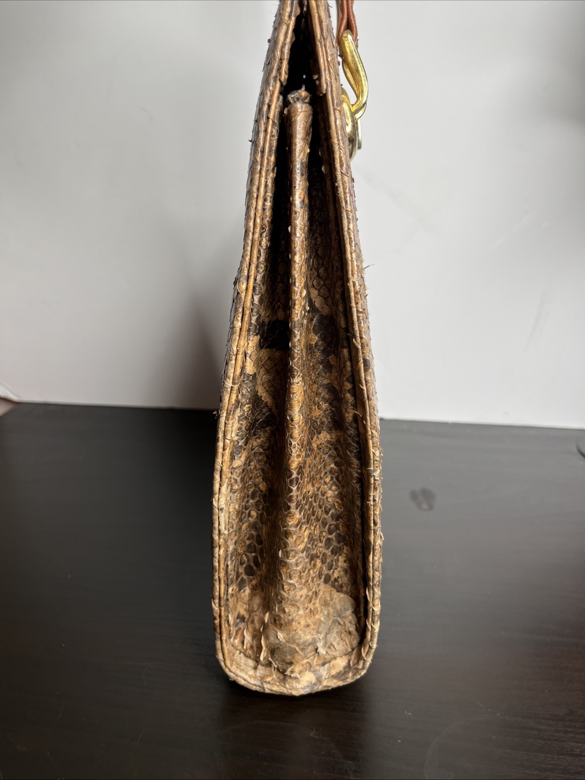 Genuine Python Skin Double Handle Purse – Mid 21st Century 1950s