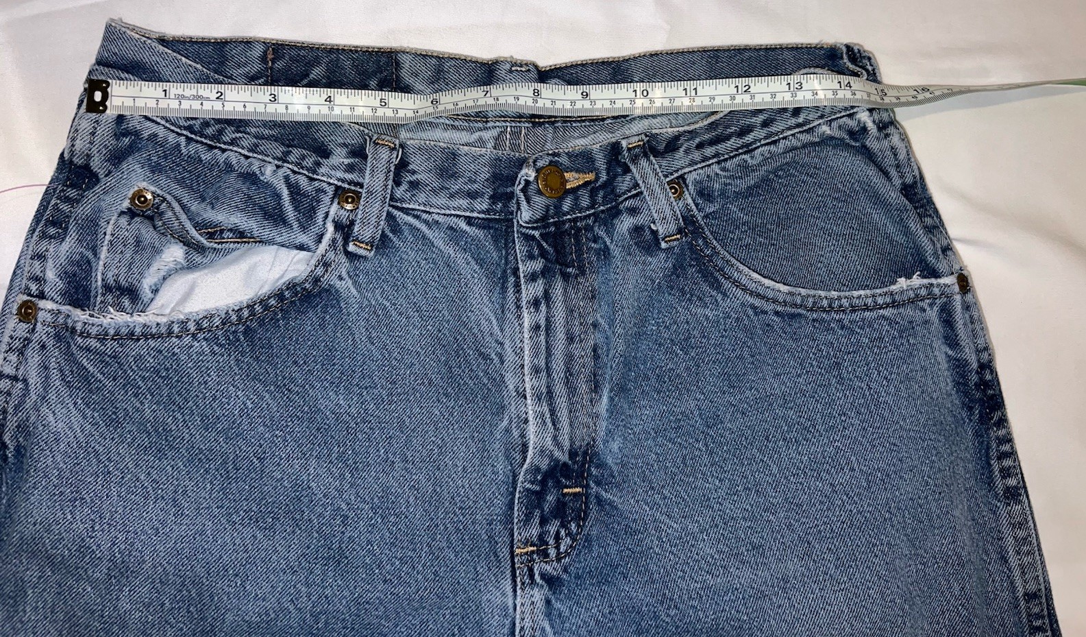Vintage Wrangler USA Made Jeans Mens 33×32 Straight Leg Western Cowboy Denim Y2K