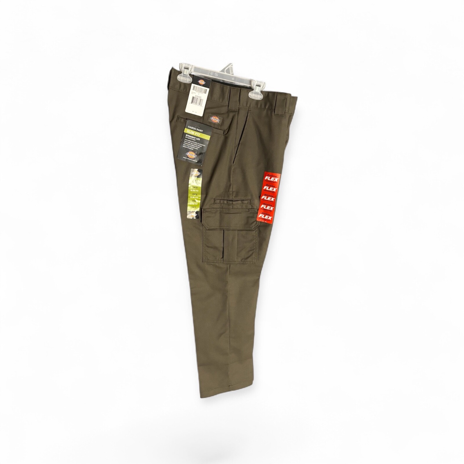 dickies mens slim fit cargo & cell phone pocket pants moss green size 32×32 new