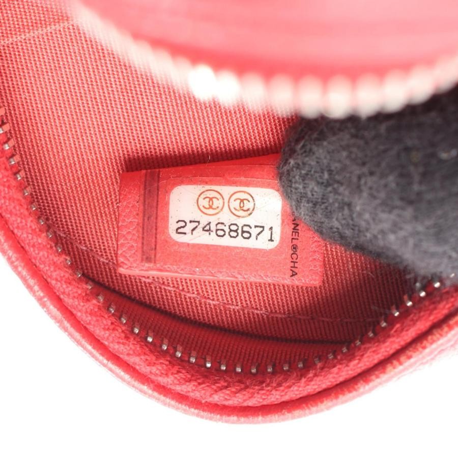 CHANEL Bag: Matelasse Round Shoulder Red/Pink Lambskin W12H12D5m;
