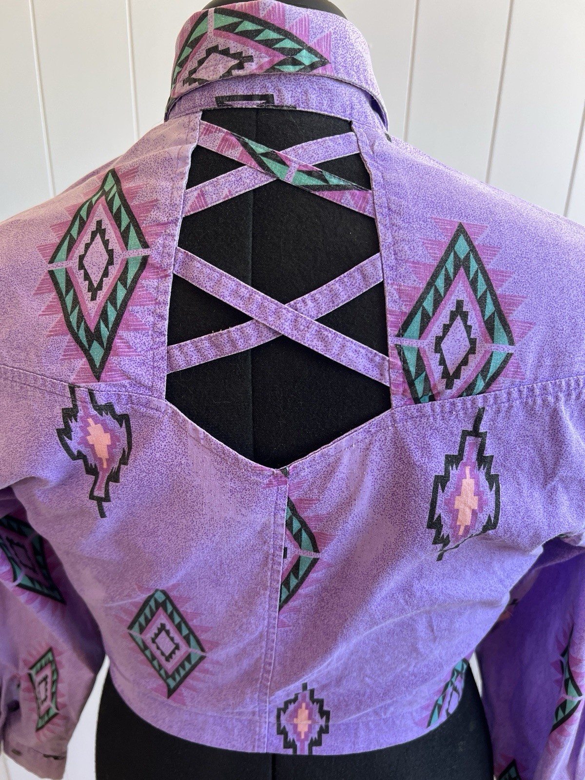 Vintage 90s Wrangler Authentic Western Apparel Aztec Purple Size M Western Wear