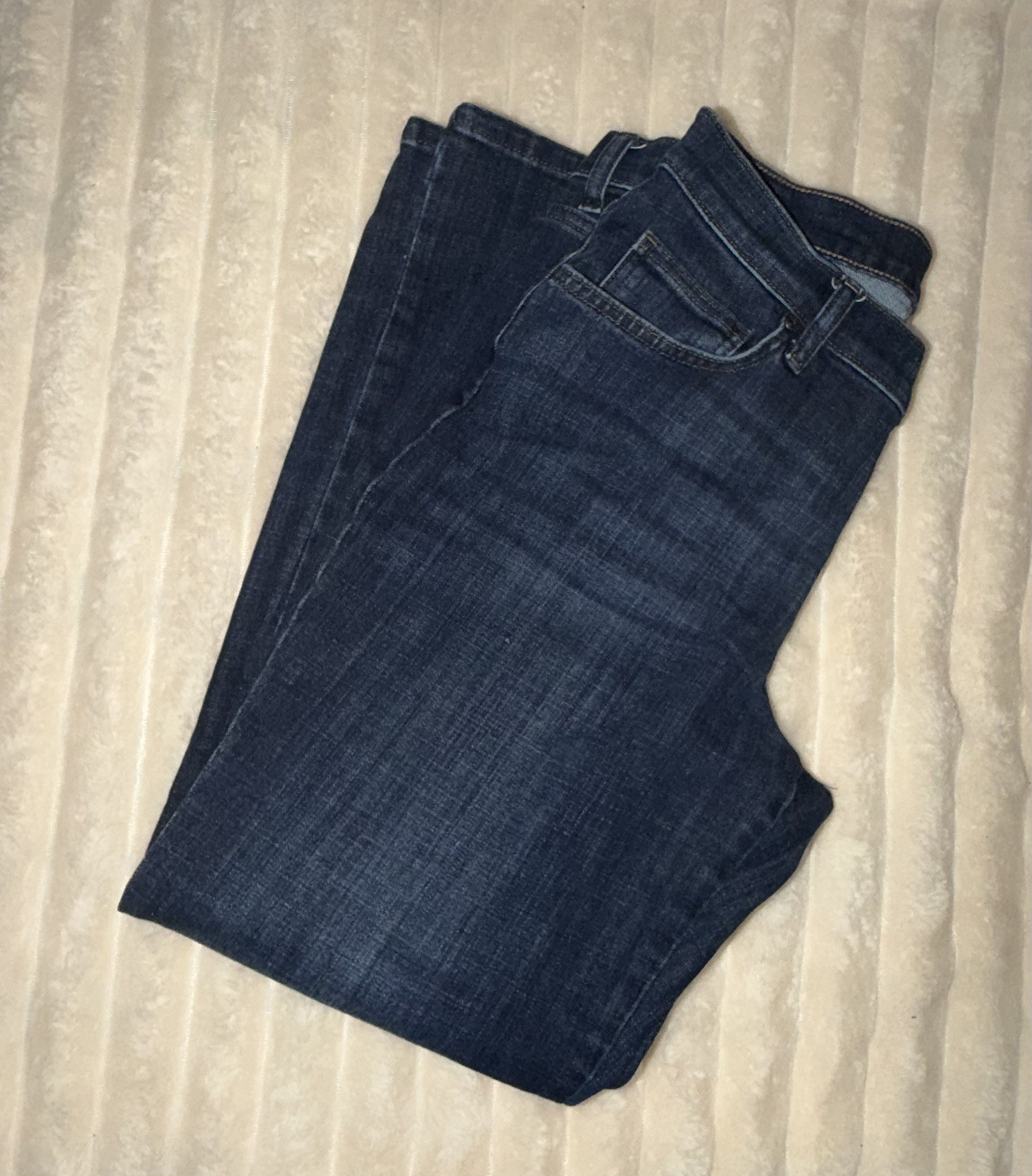 Lee Relaxed Fit Straight Leg Mid Rise Dark Wash Denim Jeans 12 Short