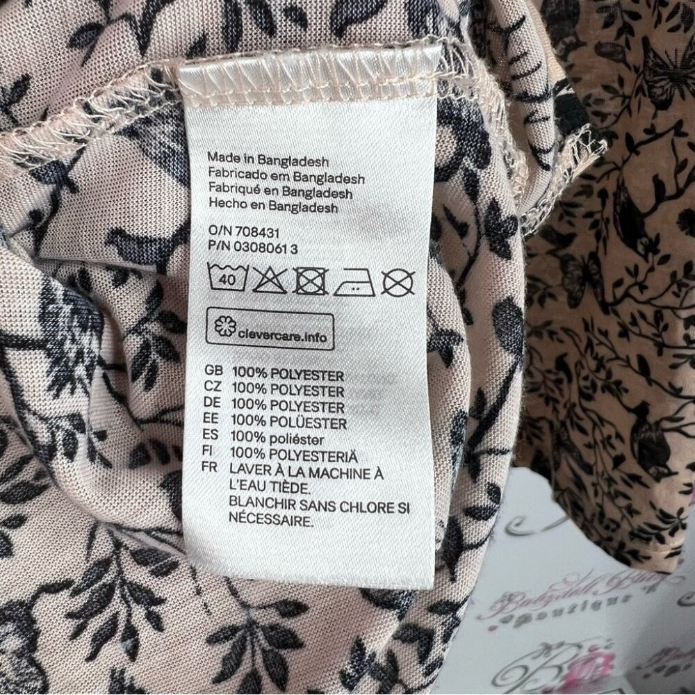H&M button up long sleeve owls birds butterfly 🦋 Floral Print Women’s Top