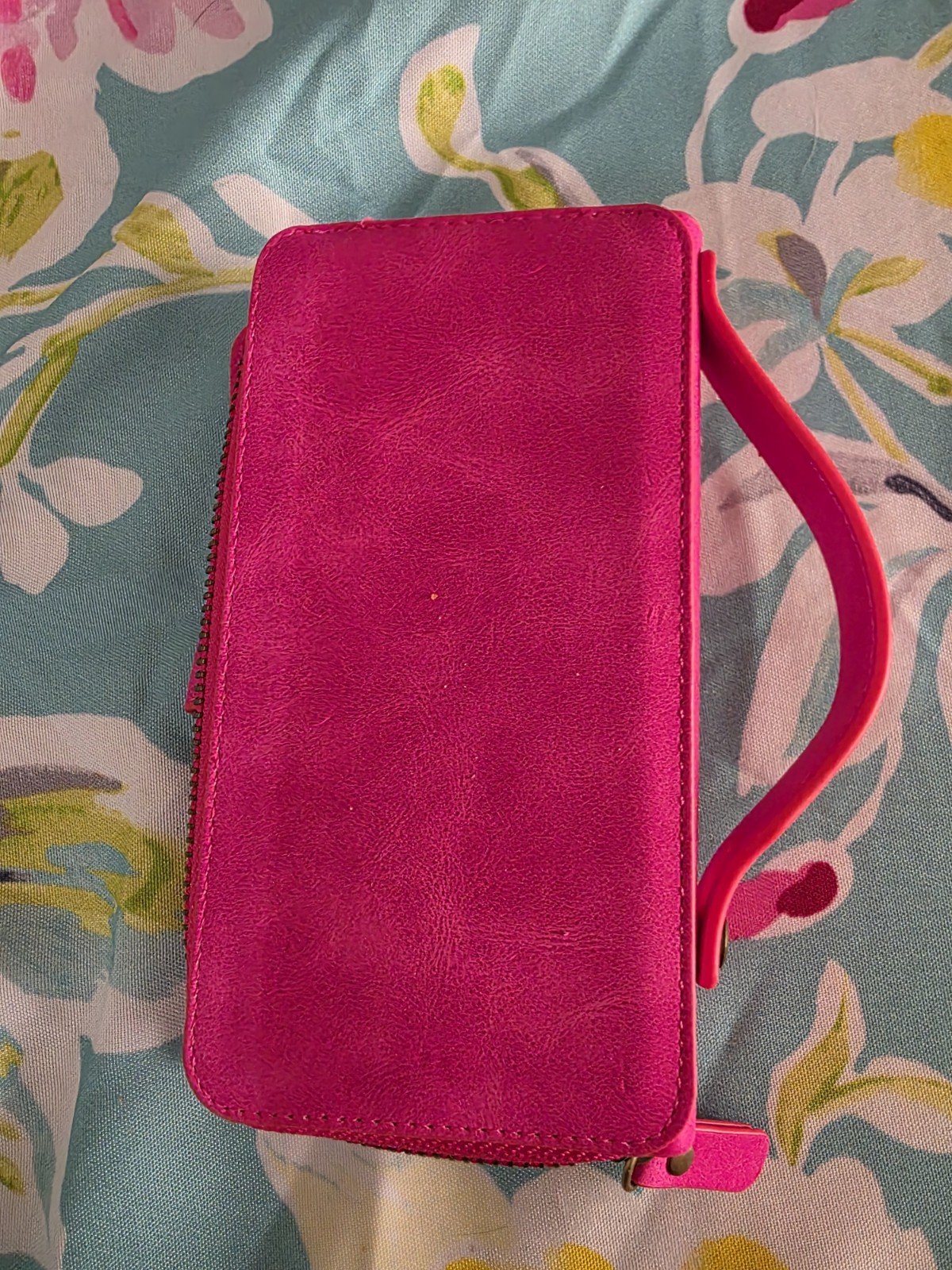 BRG Pink Zip-Around Wristlet Wallet, Snap Closure, Card Slots & ID Window