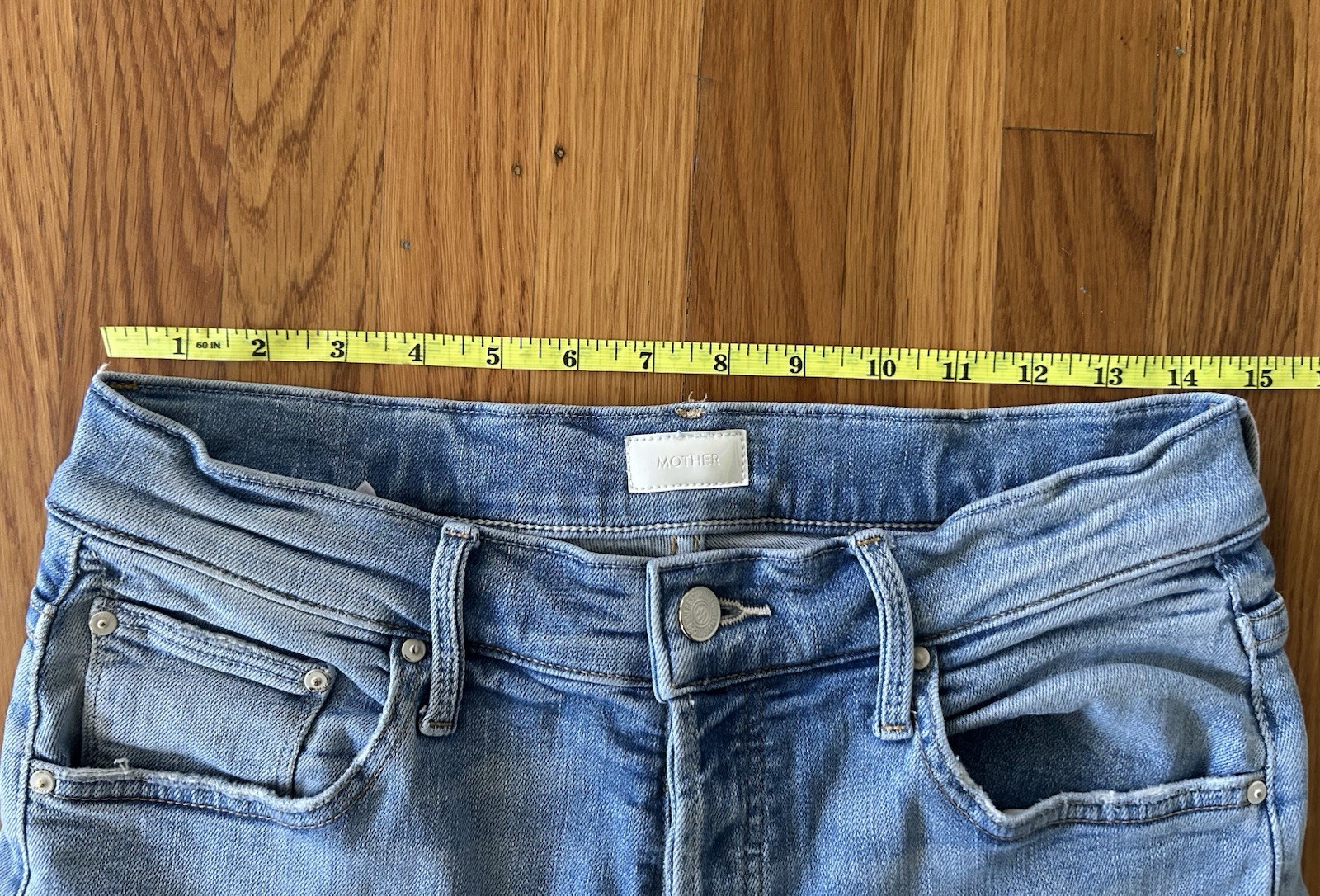 Sz 28 | MOTHER Hiker Hover | High Rise Straight Jeans | Light Wash | Excellent