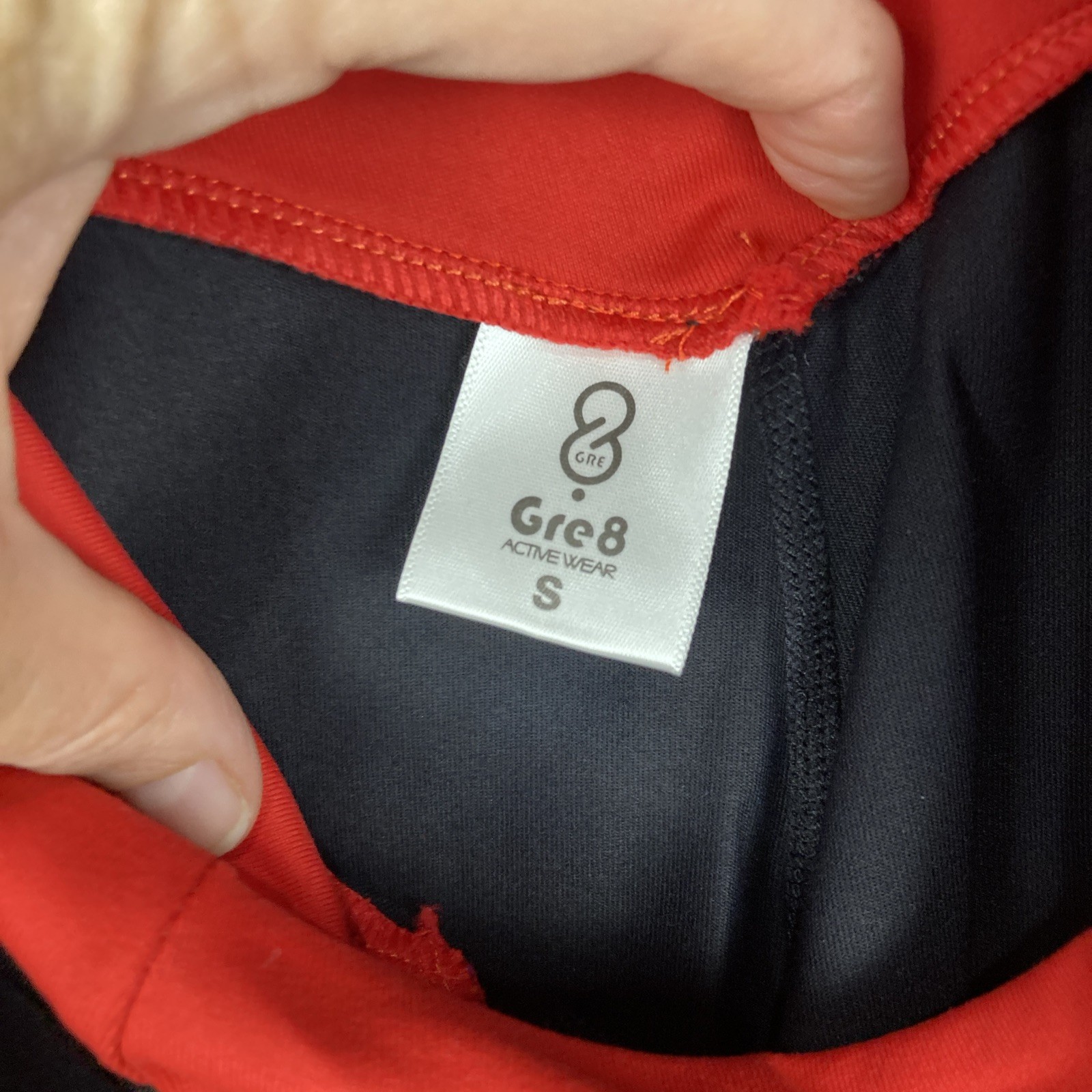 Gre8 Active Wear Women Small Red Black Racer Back Sports Bra & Leggings Set NEW