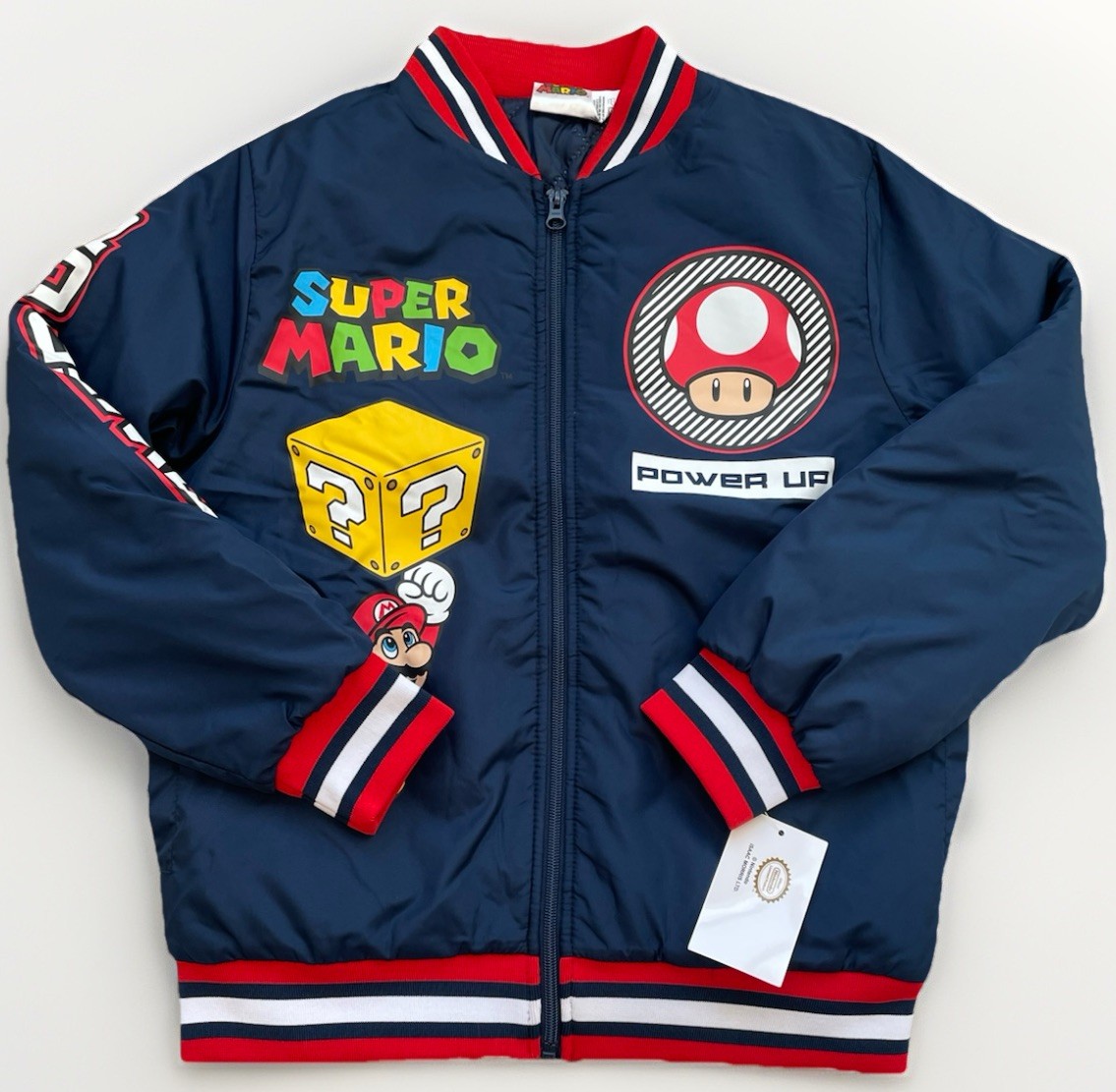 Nintendo Super Mario brother bomber jacket boys size M 8