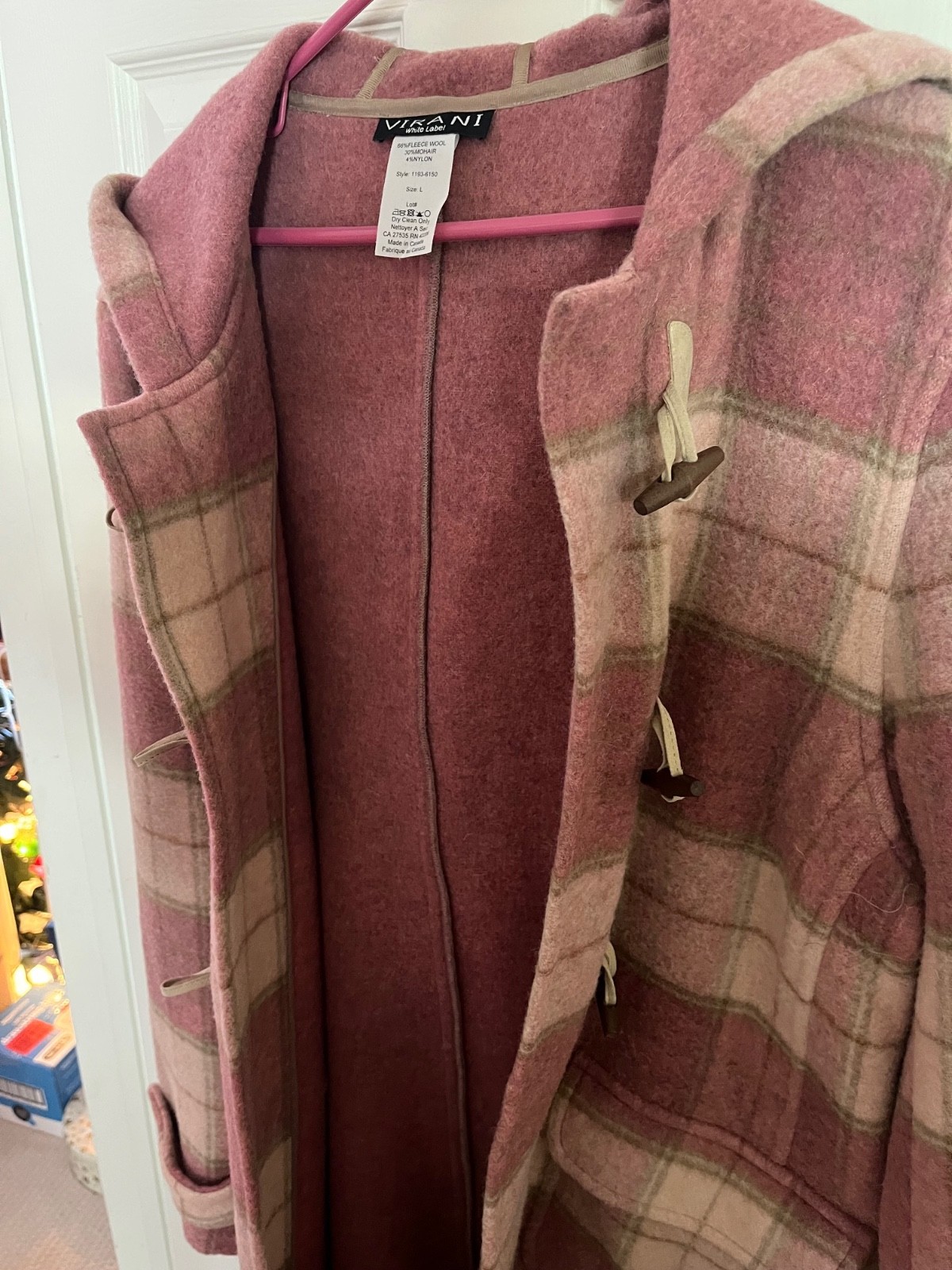 NWT Virani White Label Womens Stadium Coat, Size L, Made in Canada, Wool/Mohair