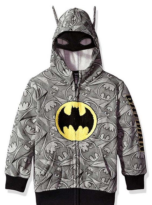 Batman Kids DC Comics Full-Zip Licensed Costume Hoodie with Ma$k Sz 5/6 NWT $42