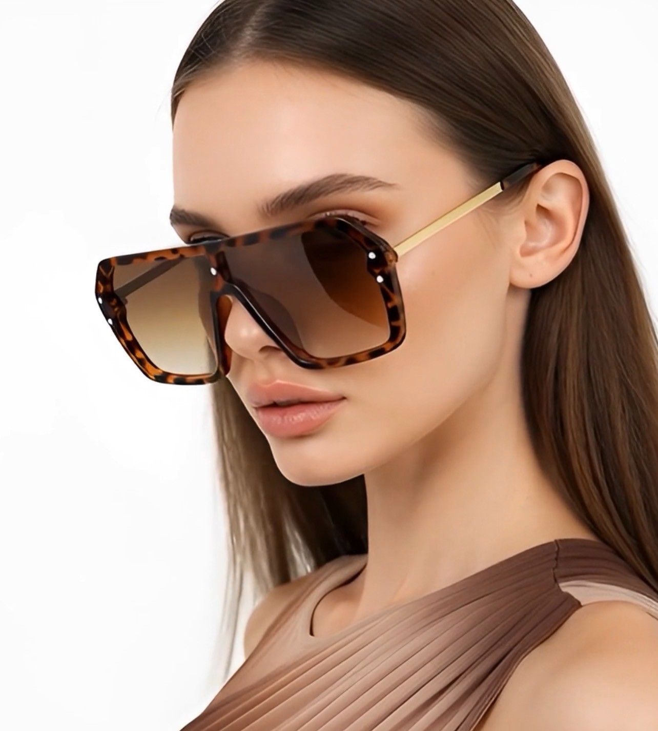 Fashion Oversize Flat Mirror Lens Square Large Men’s Women’s Miami Sunglasses