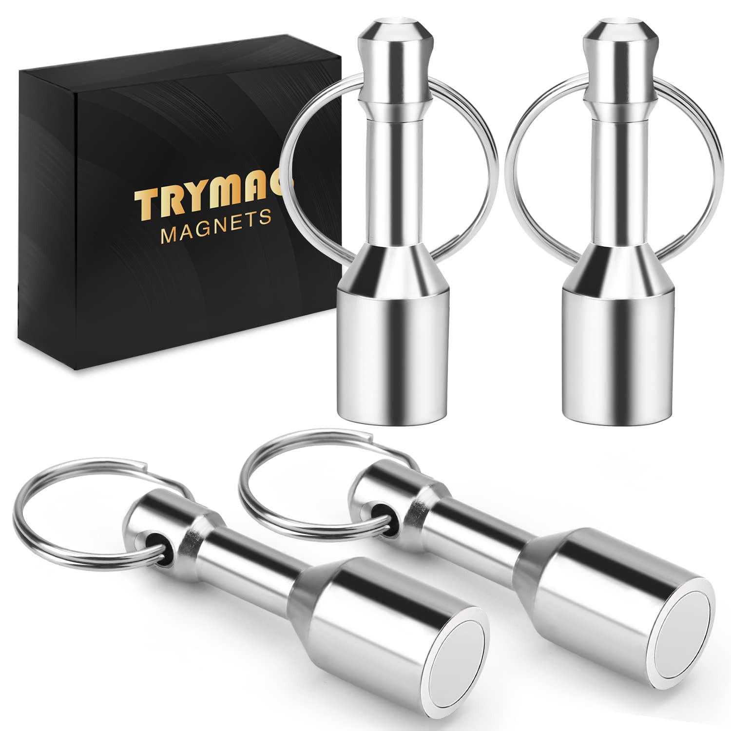 4 PCS Magnet Key Chain Gold Testing Kit Magnetic Key Holder Silver Tester for Je
