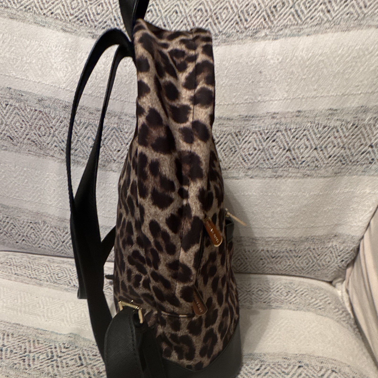 MICHAEL Michael Kors Leopard Print Backpack Brown/Black Gold Hardware