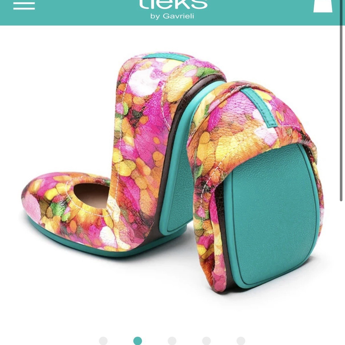 Tieks Women’s Multicolor Floral Foldable Ballet Flats Slip-On Round Toe 8